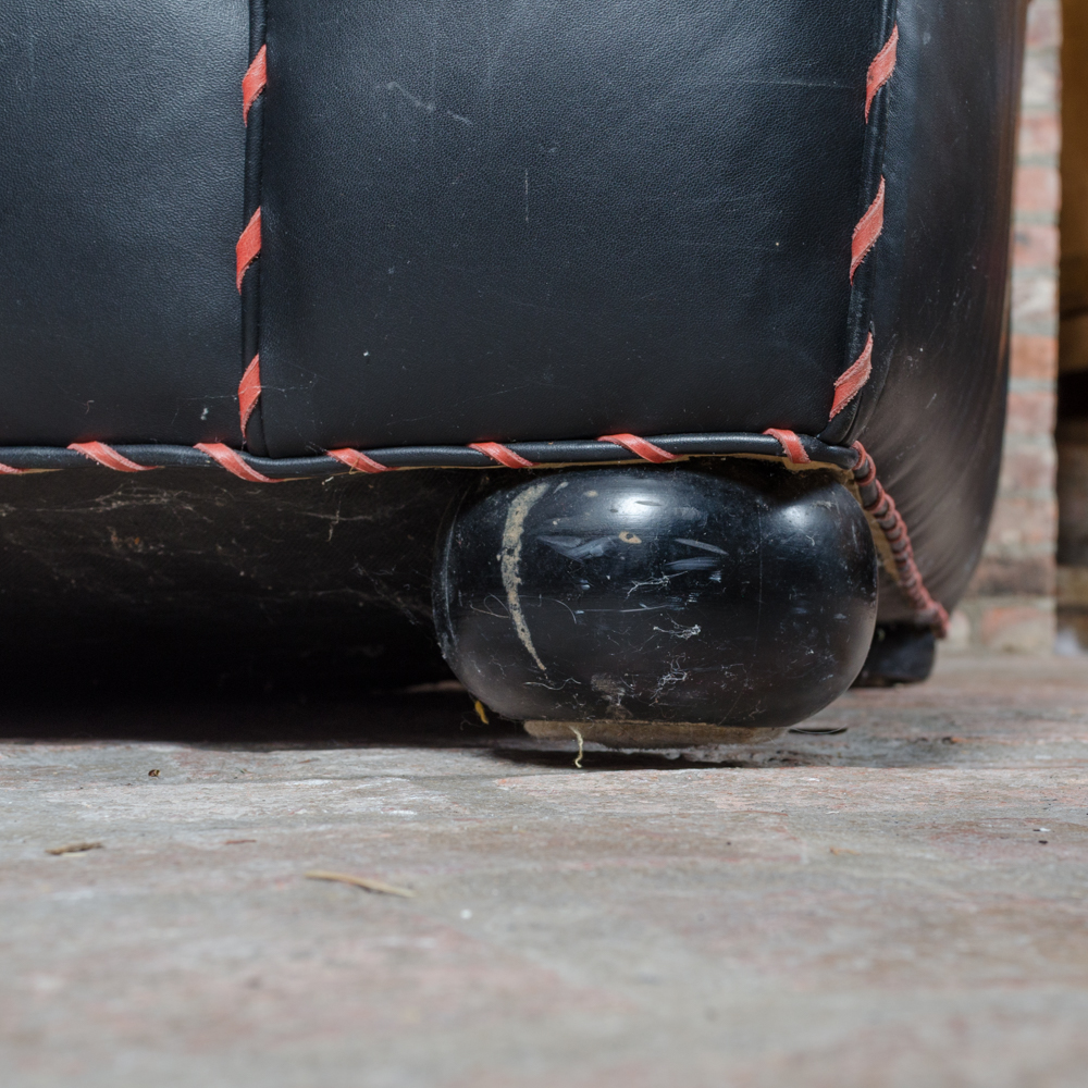 Western Style Leather Lounge Chair and Pillow