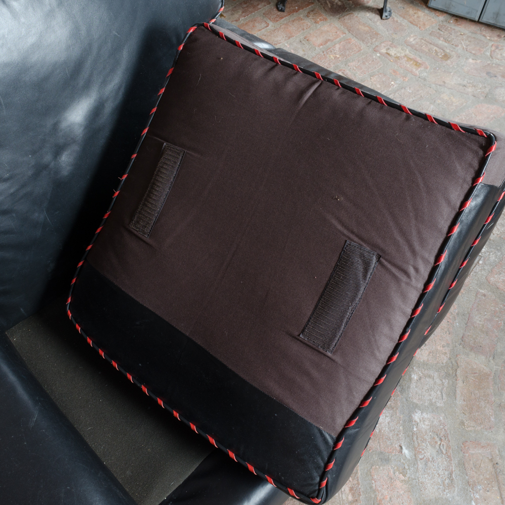 Western Style Leather Lounge Chair and Pillow