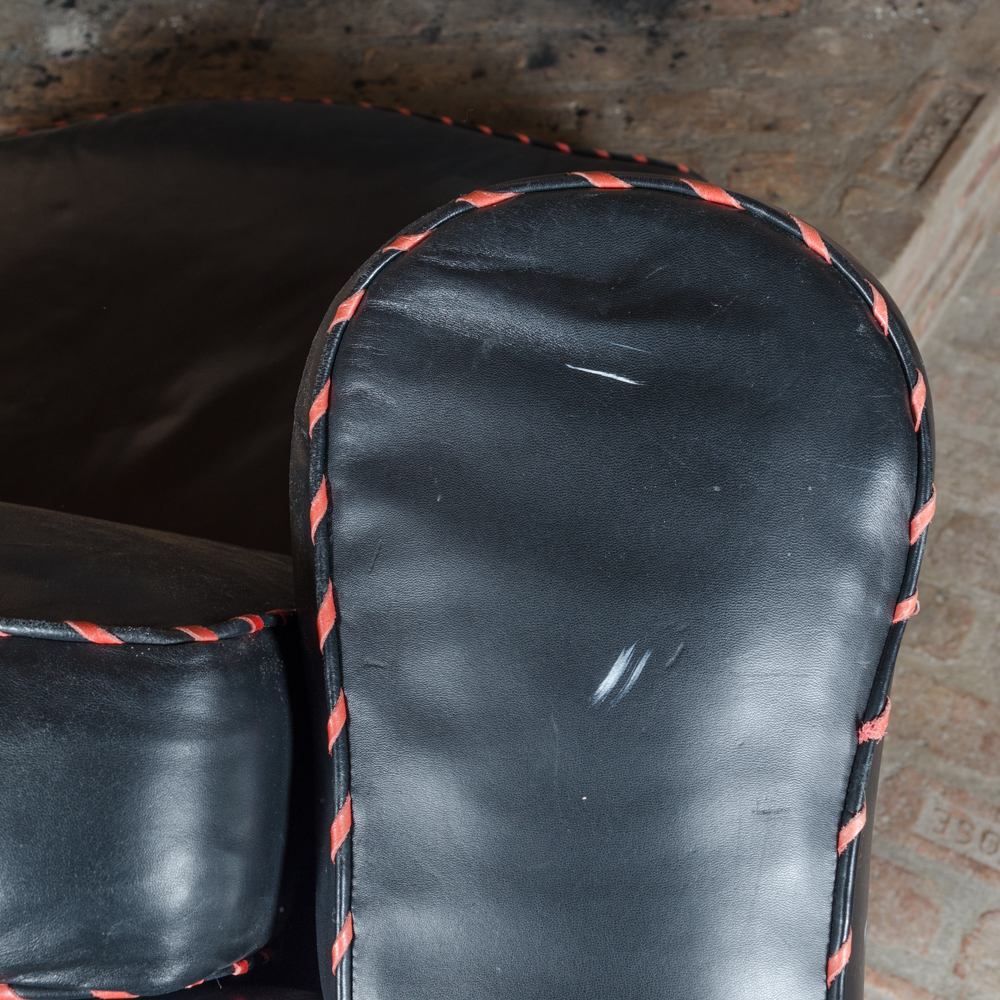 Western Style Leather Lounge Chair and Pillow