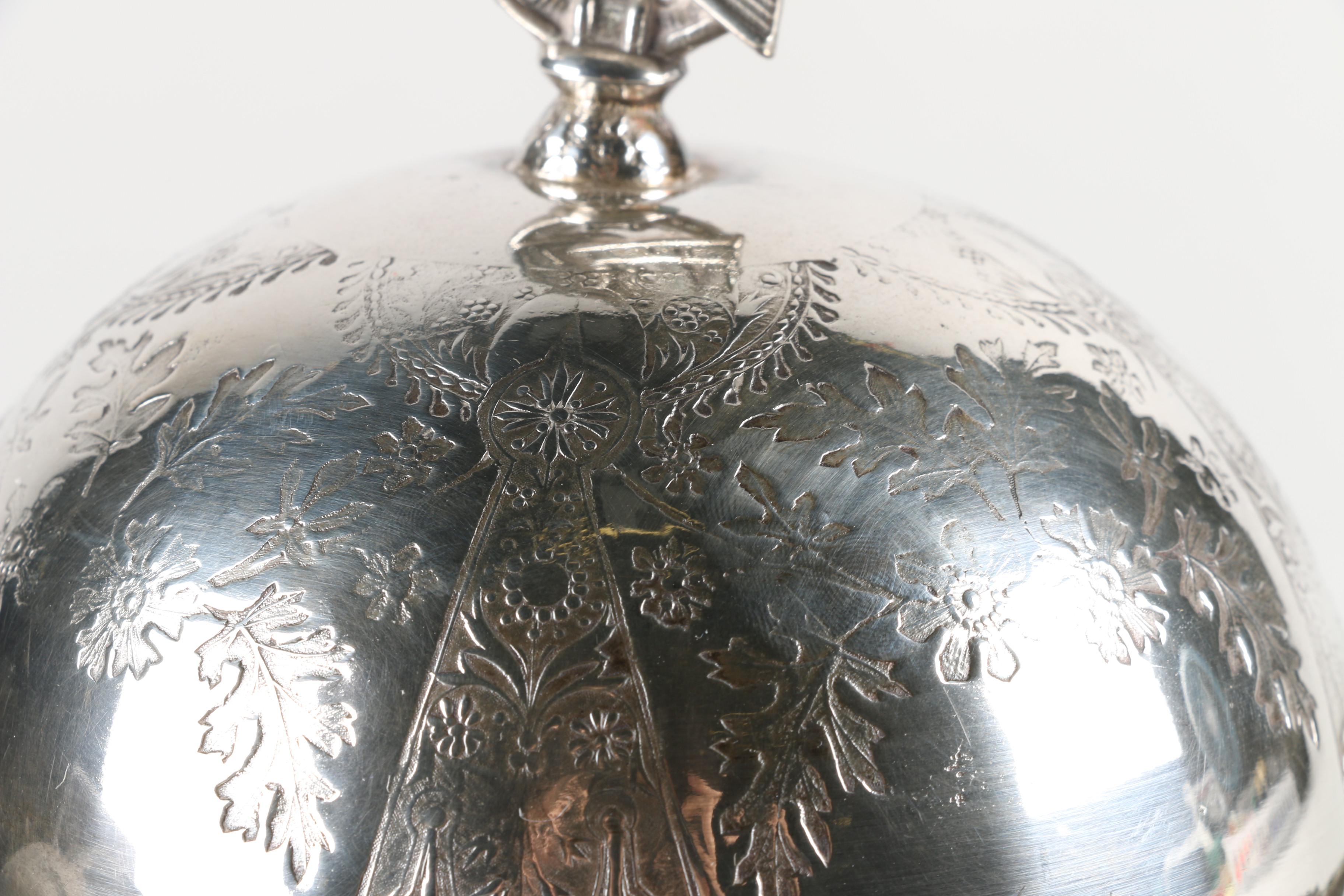 The Acme Silver Co. Silver Plate Butter Dish with a National Silver Co. Spoon