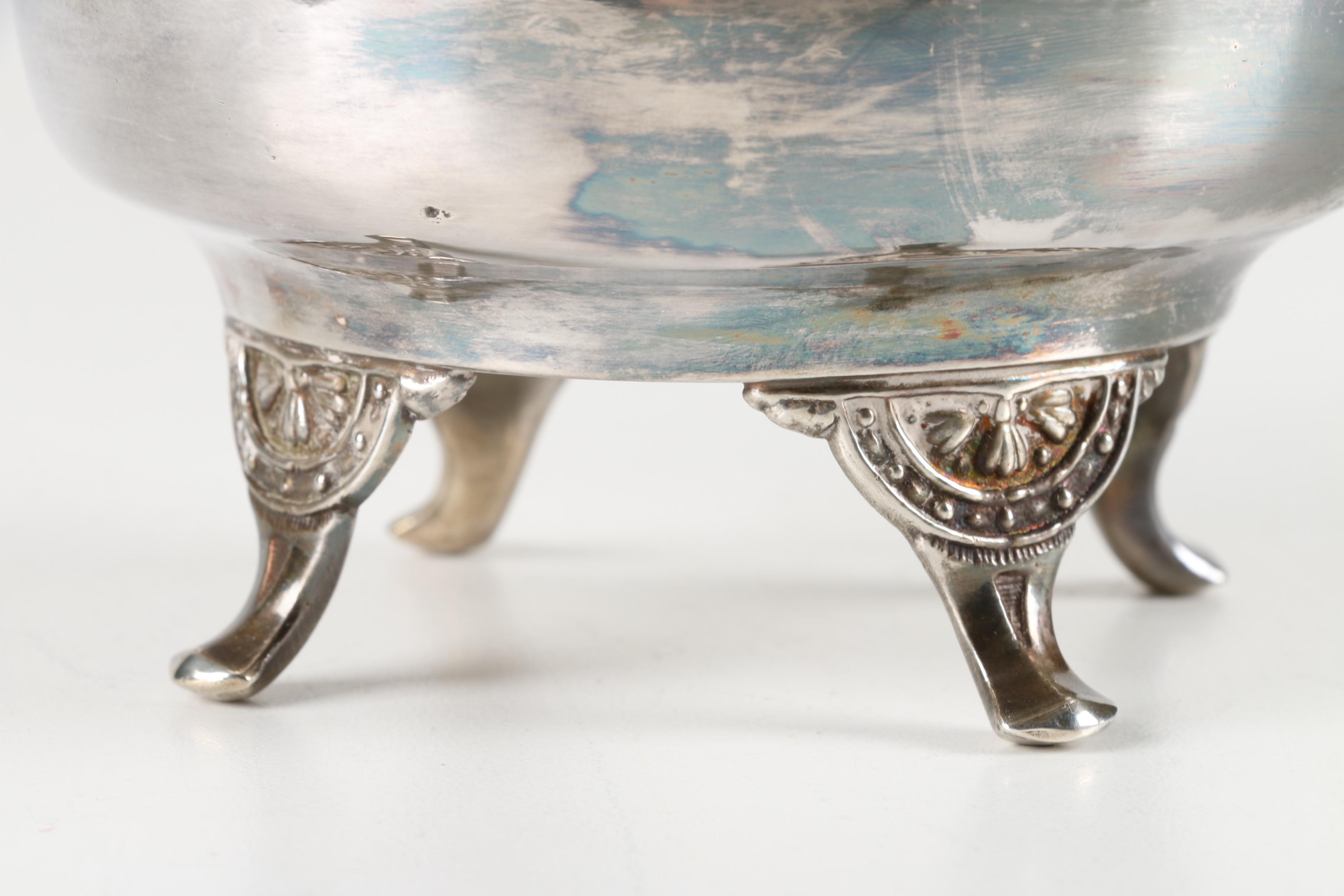 The Acme Silver Co. Silver Plate Butter Dish with a National Silver Co. Spoon