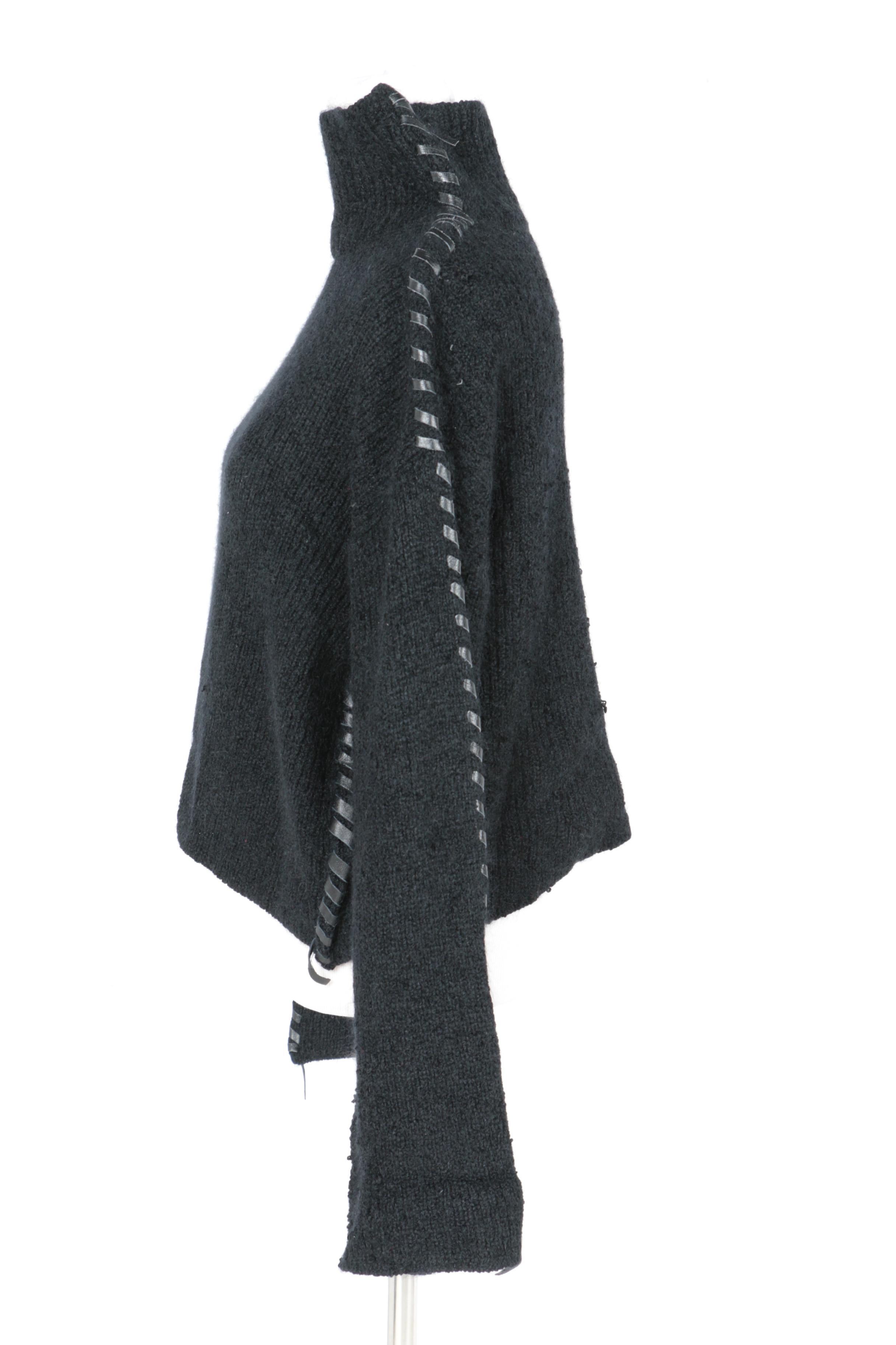 Issey Miyake Leather Embellished Sweater