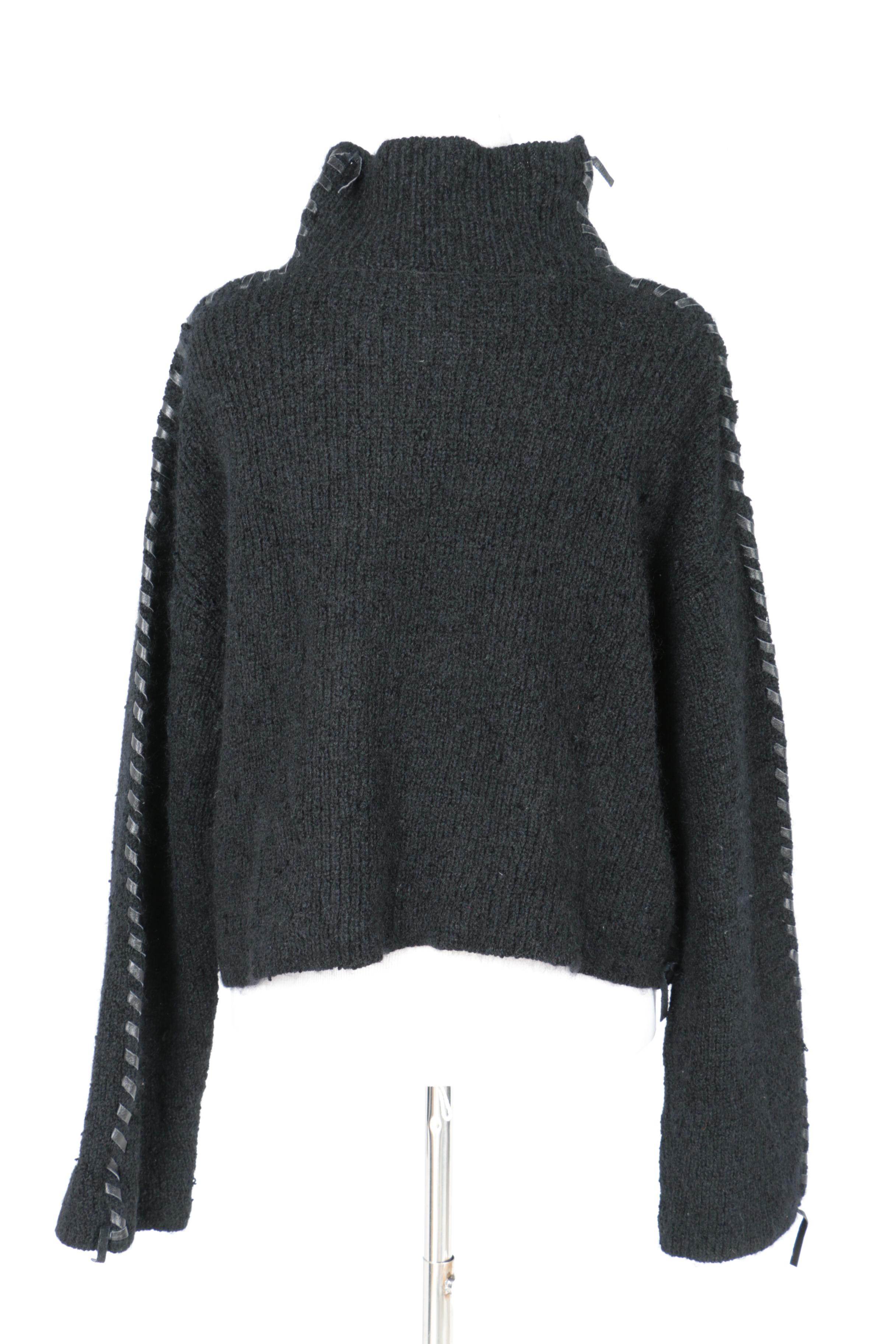 Issey Miyake Leather Embellished Sweater