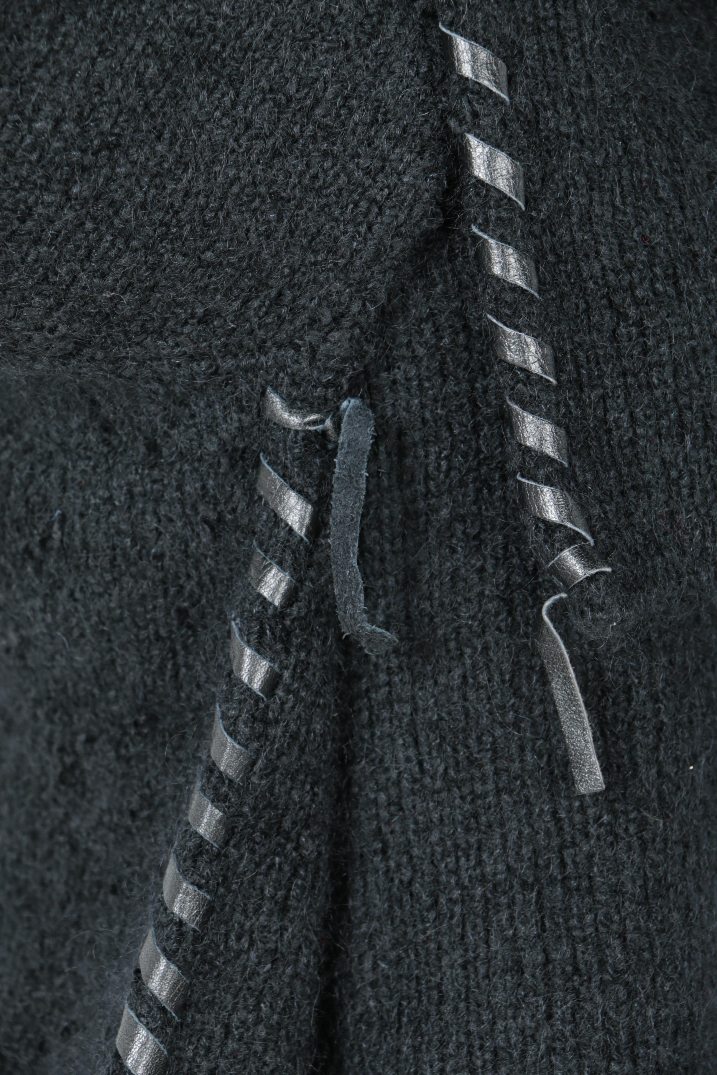 Issey Miyake Leather Embellished Sweater