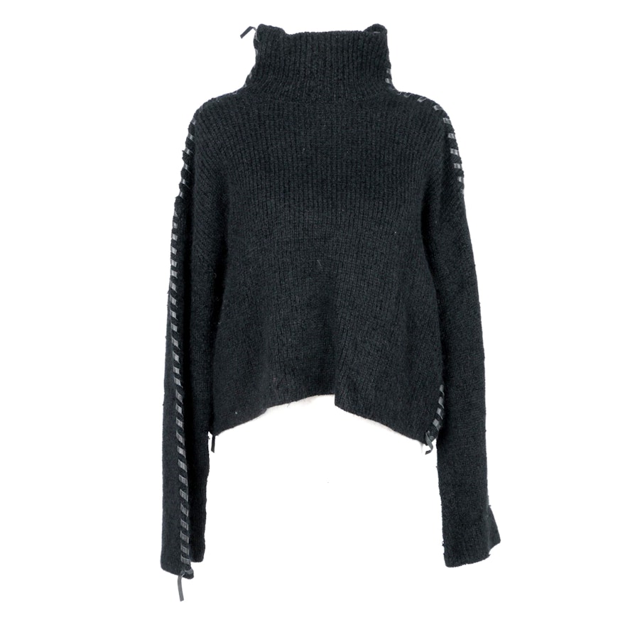 Issey Miyake Leather Embellished Sweater