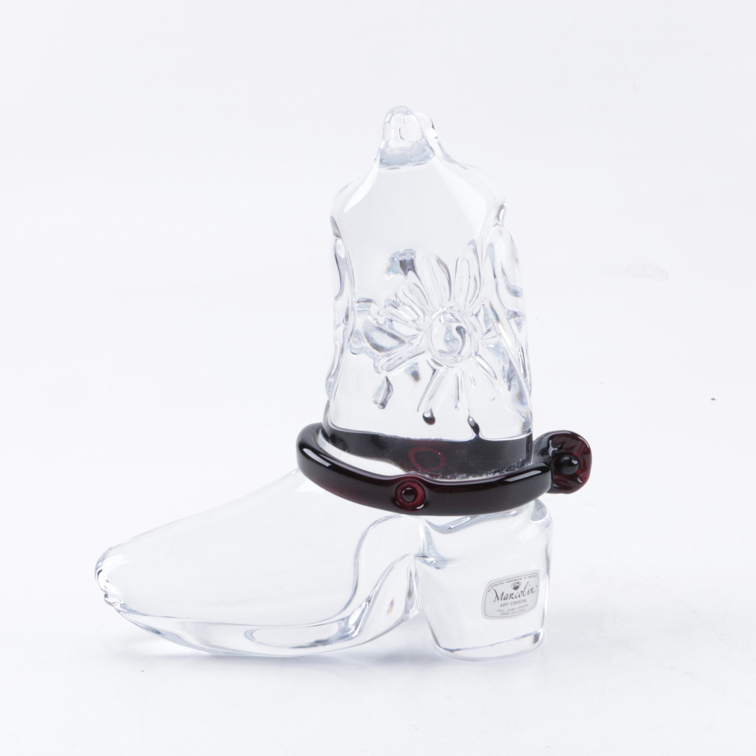 Marcolin Lead Crystal Cowboy Boot