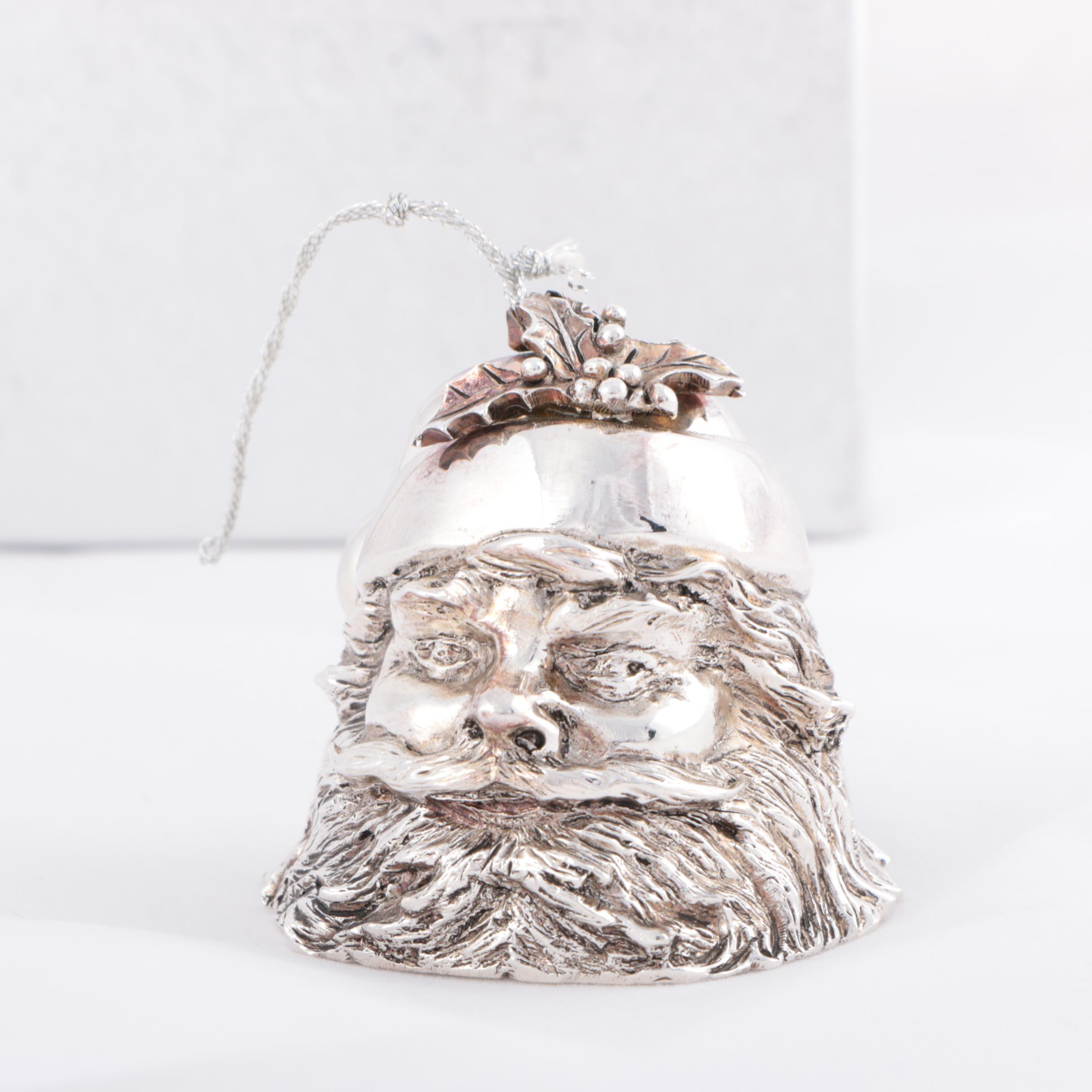 Assortment of Silver Plate and Pewter Bell Ornaments Featuring Lenox