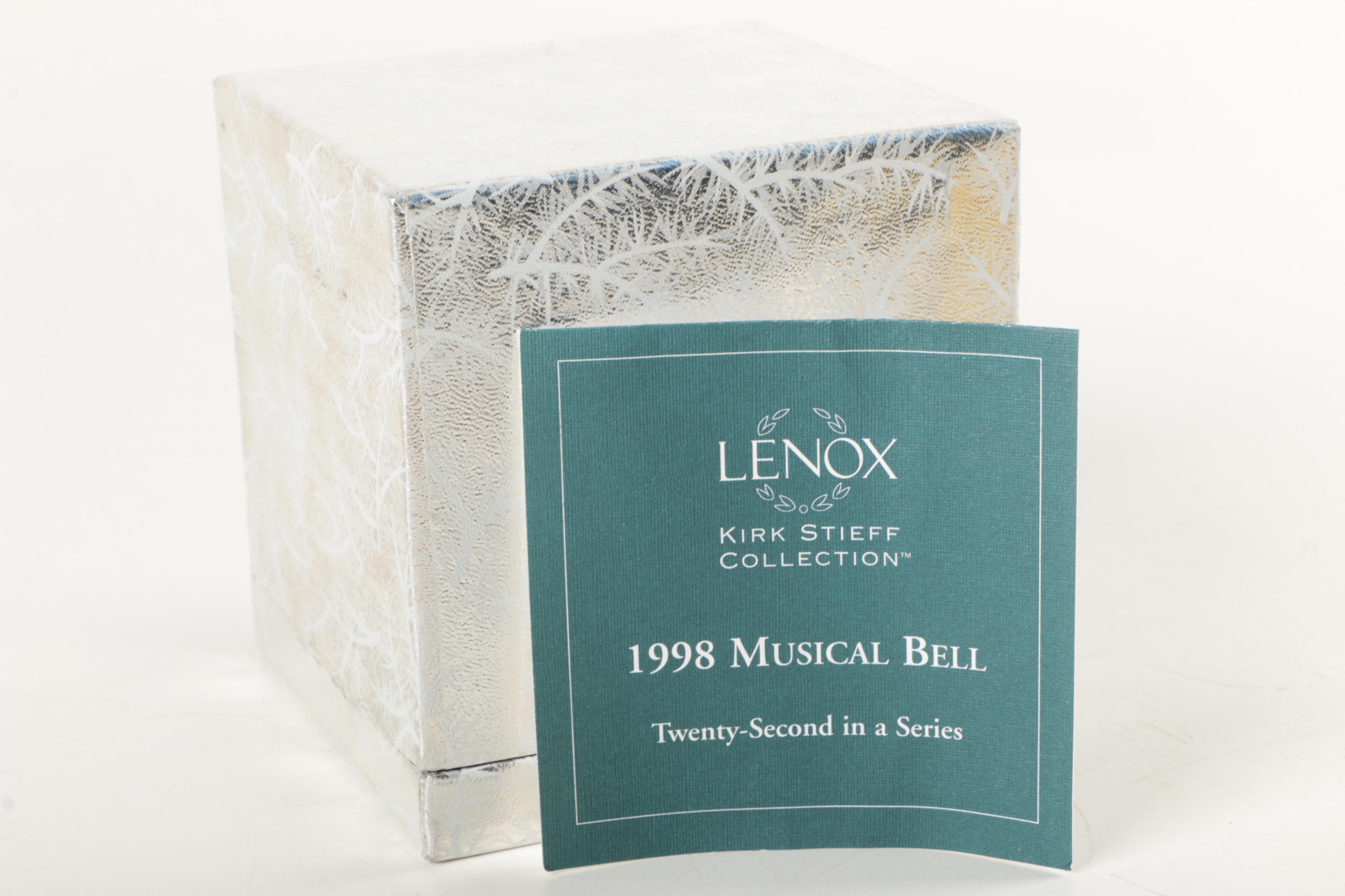 Assortment of Silver Plate and Pewter Bell Ornaments Featuring Lenox