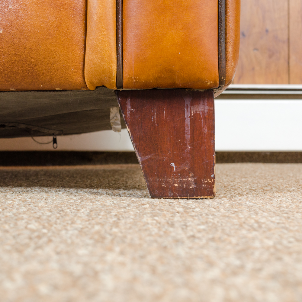 Bassett Furniture Leather Armchair and Ottoman