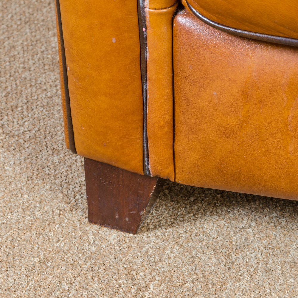 Bassett Furniture Leather Armchair and Ottoman