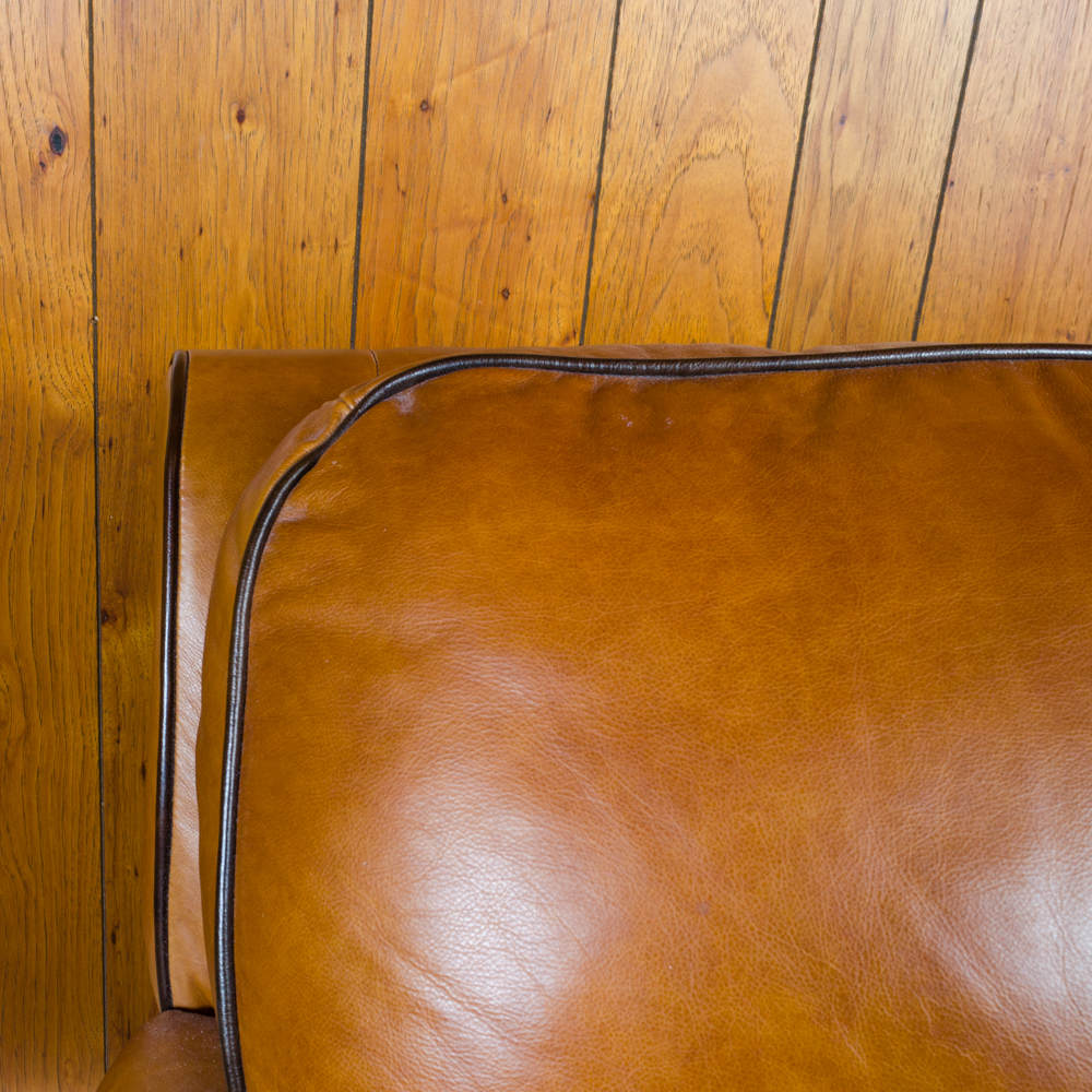 Bassett Furniture Leather Armchair and Ottoman