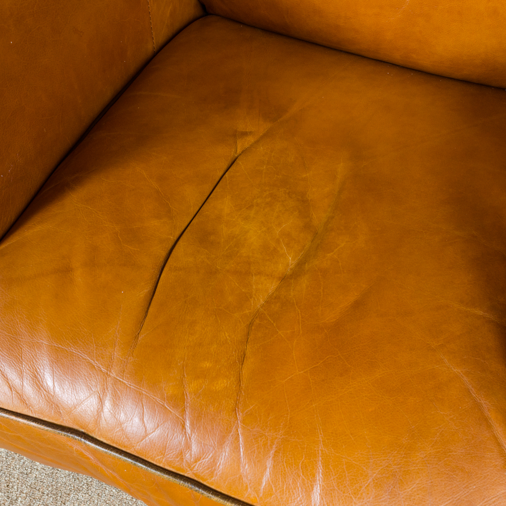 Bassett Furniture Leather Armchair and Ottoman