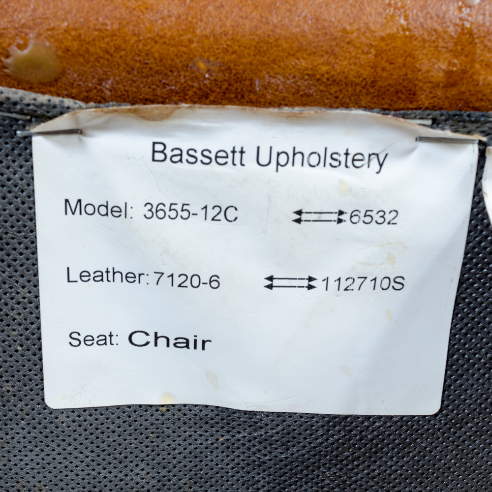 Bassett Furniture Leather Armchair and Ottoman