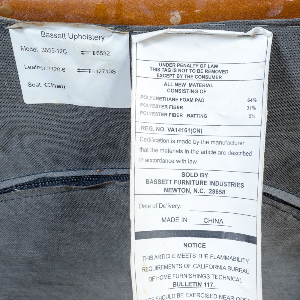 Bassett Furniture Leather Armchair and Ottoman