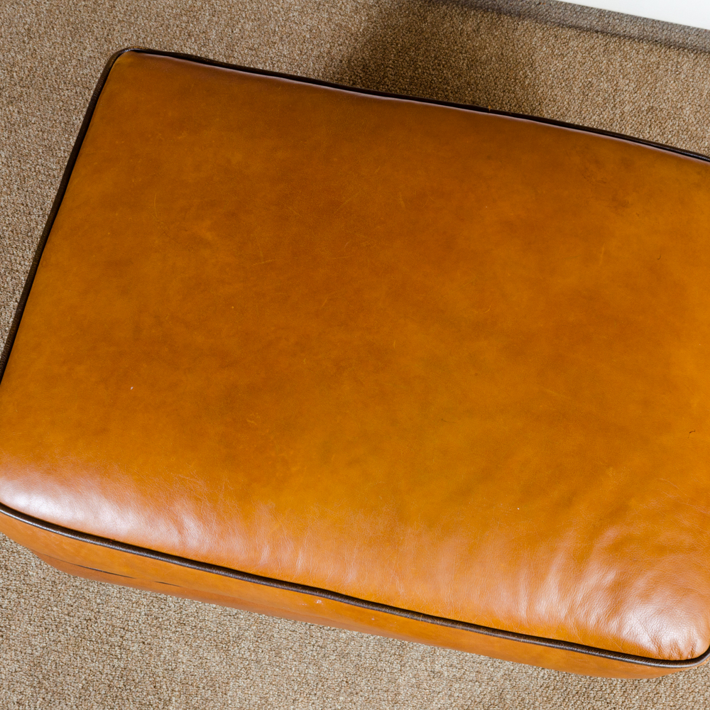 Bassett Furniture Leather Armchair and Ottoman