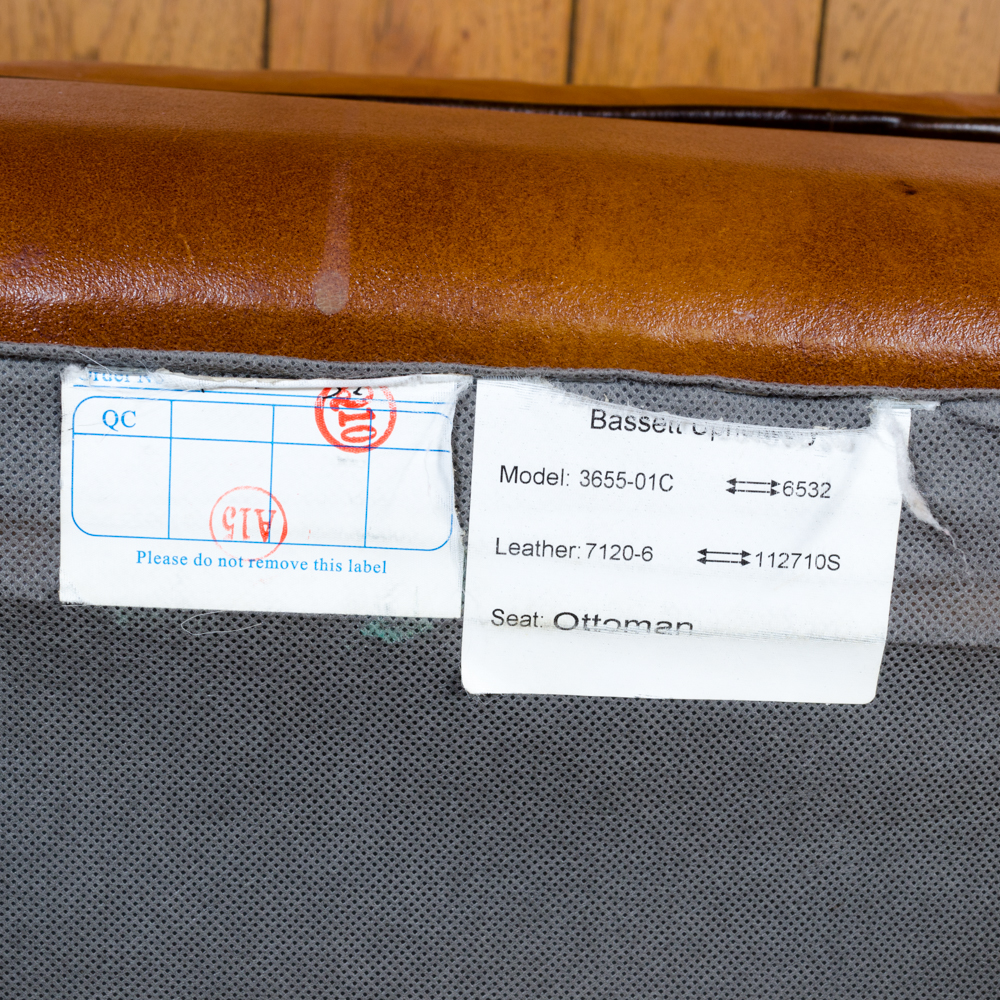 Bassett Furniture Leather Armchair and Ottoman