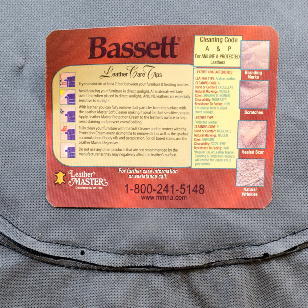 Bassett Furniture Leather Armchair and Ottoman