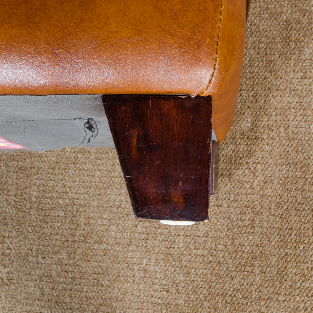 Bassett Furniture Leather Armchair and Ottoman