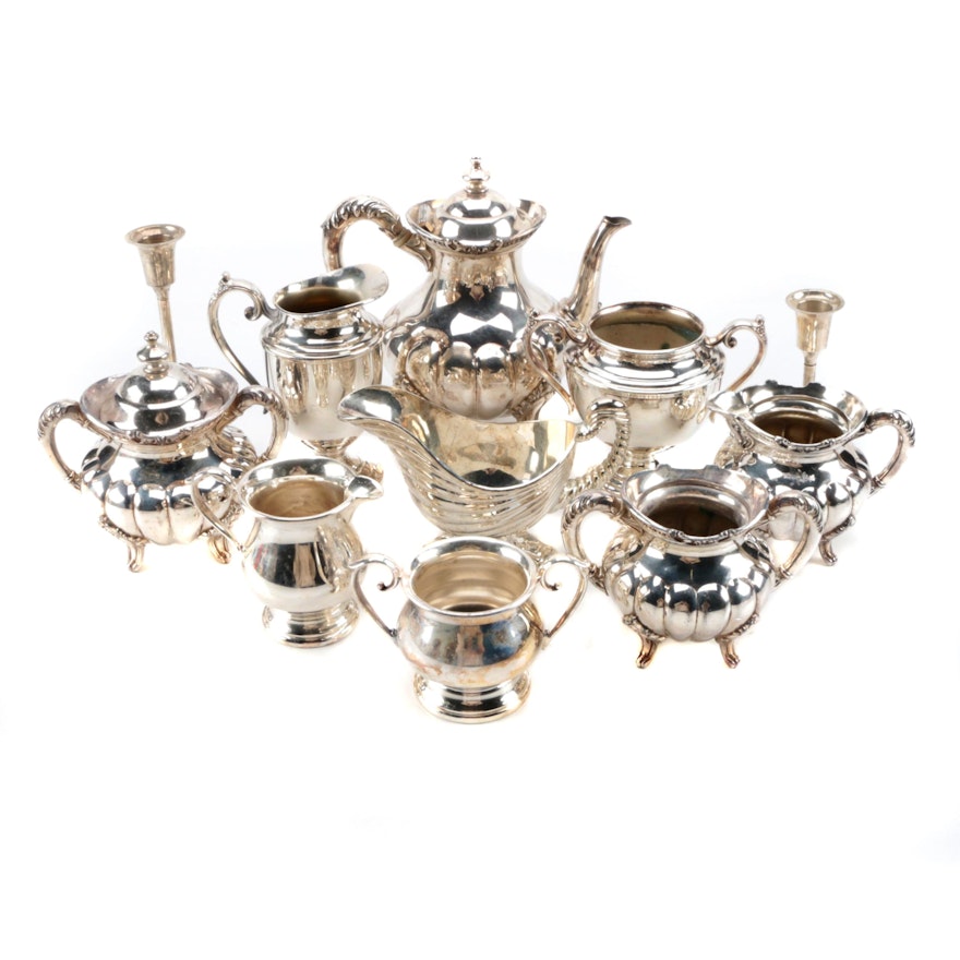 Generous Assortment of Silver Plate Serveware