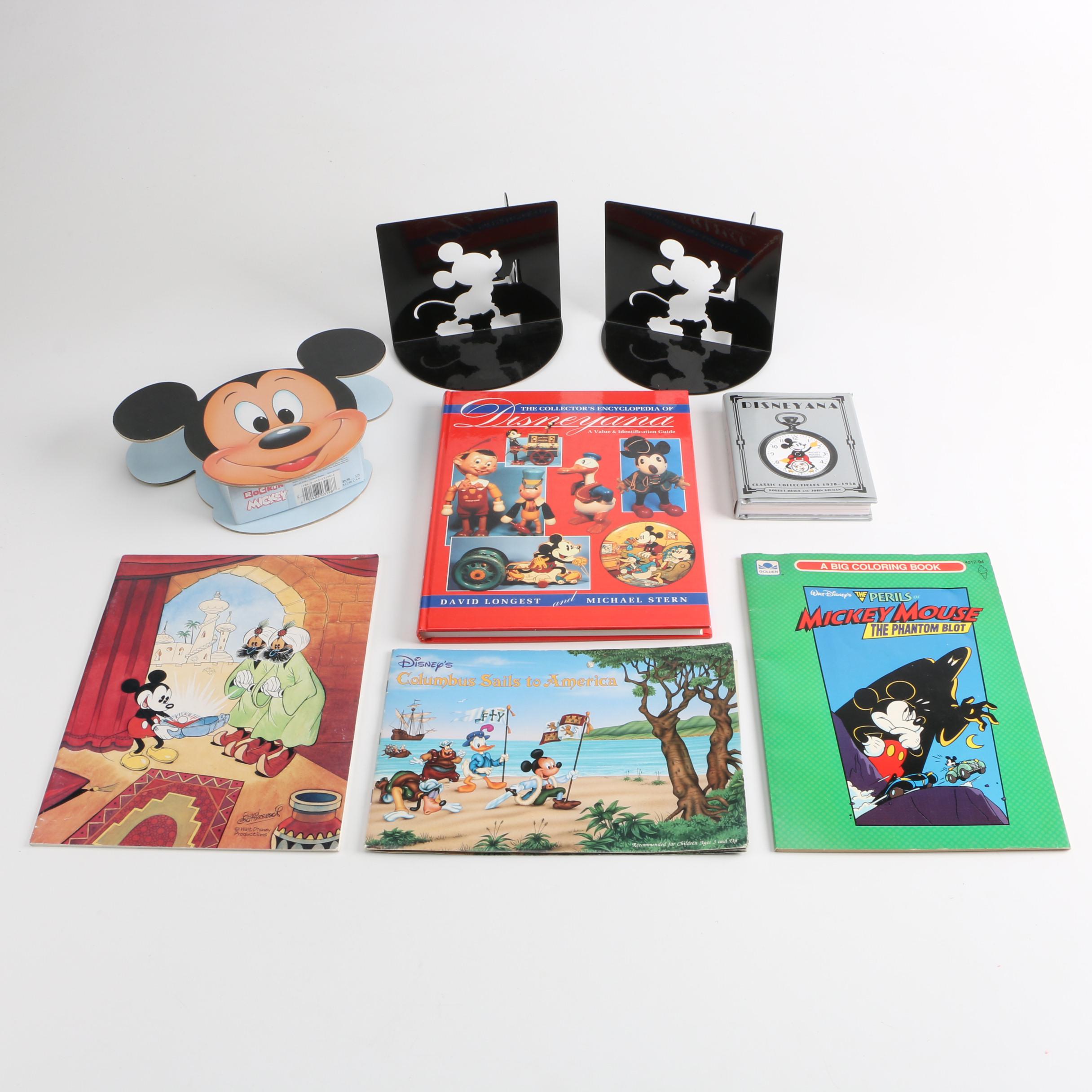Assortment of Disney Books and Merchandise