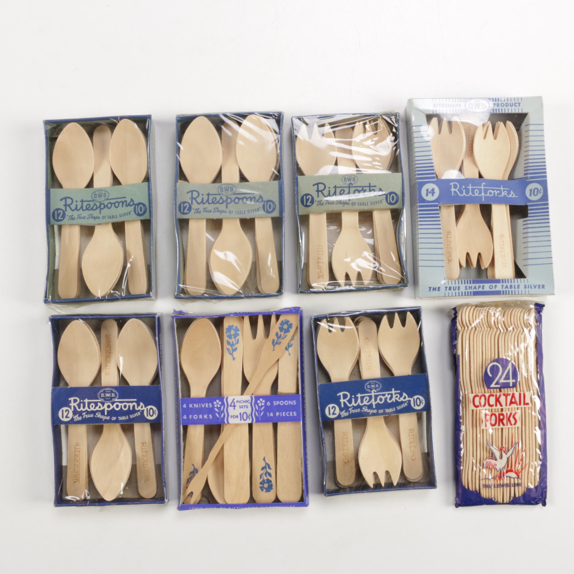 Riteforks and Ritespoons Burch Wood Utensils 1930s