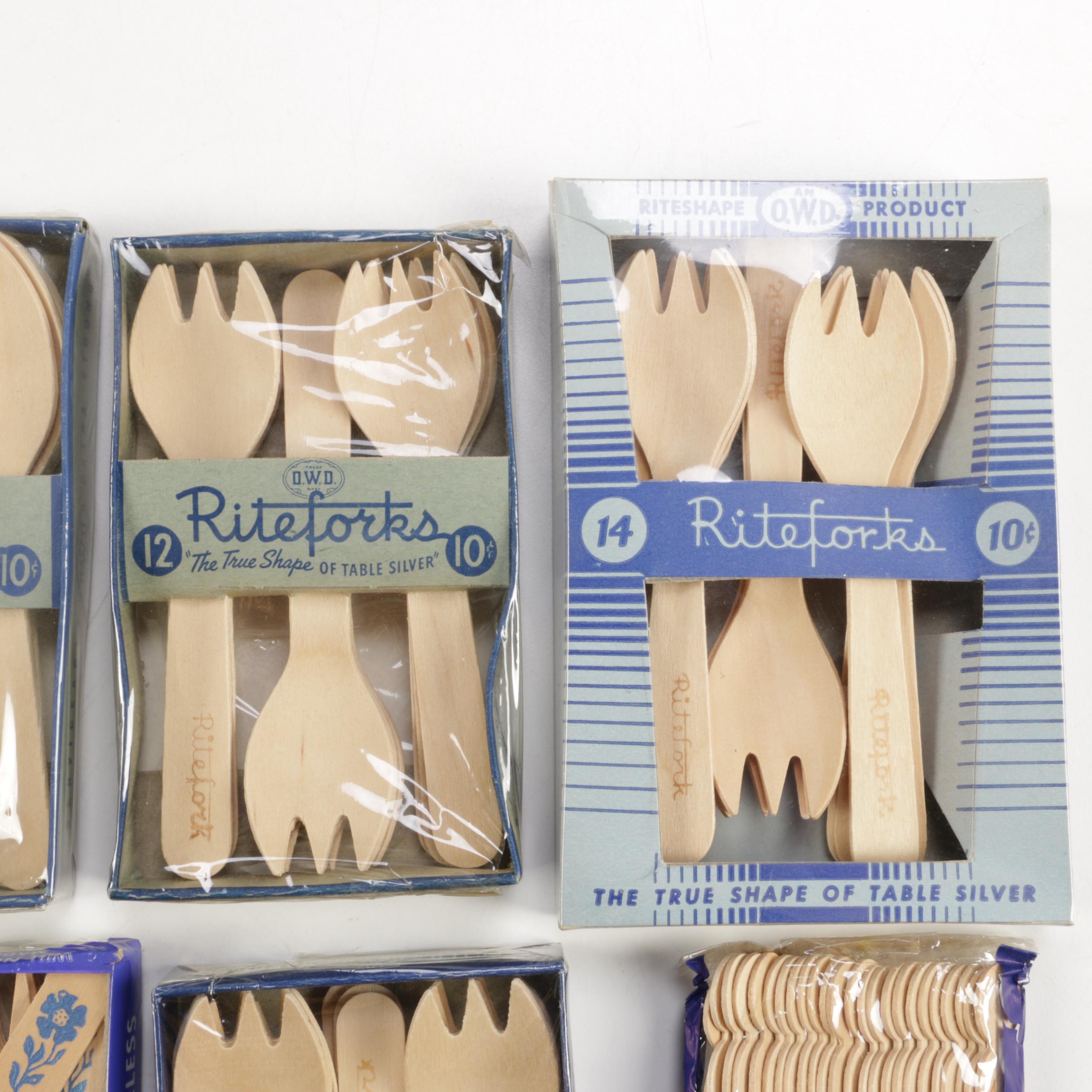 Riteforks and Ritespoons Burch Wood Utensils 1930s