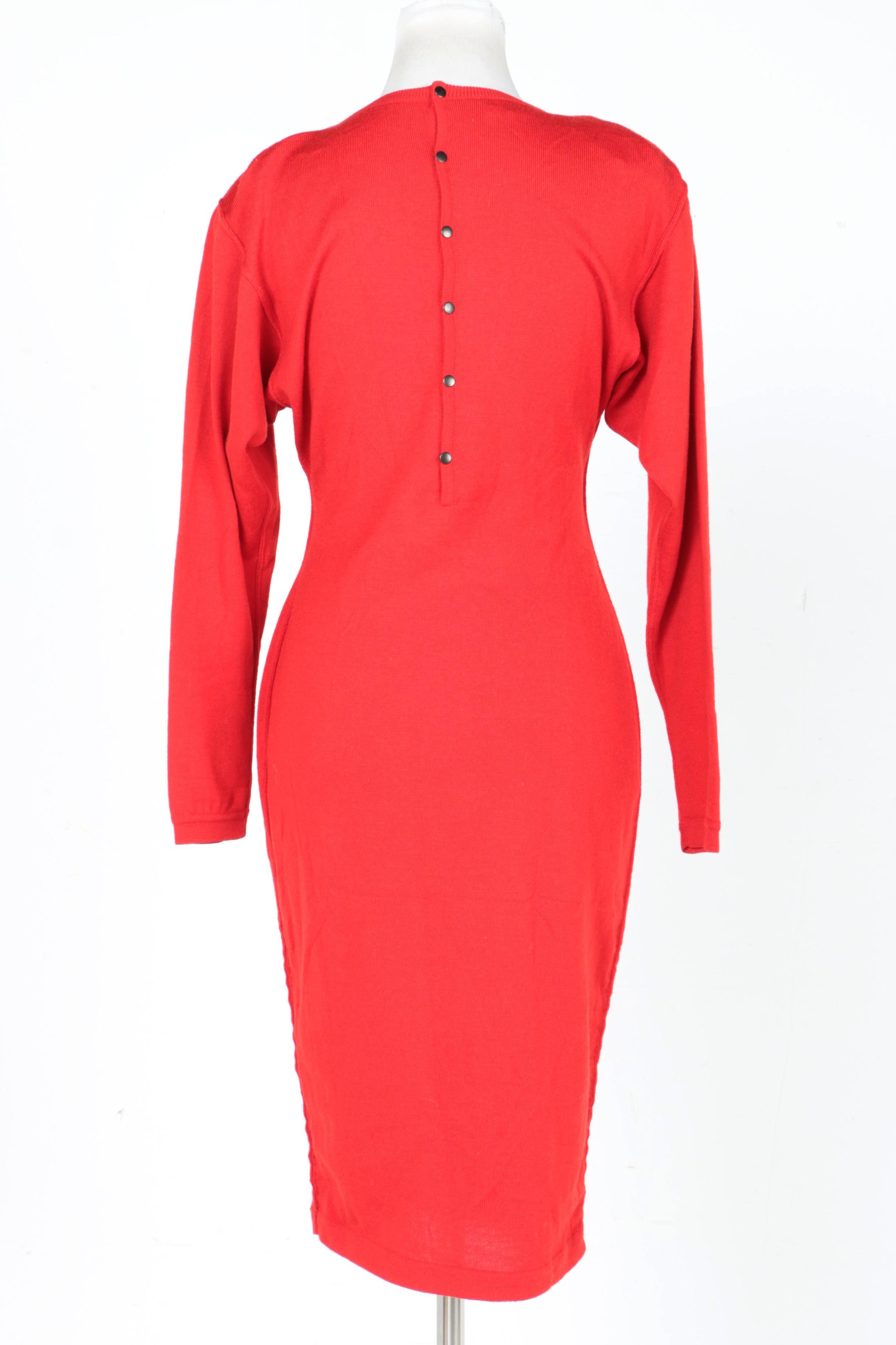 Alaïa Red Knit Day Dress