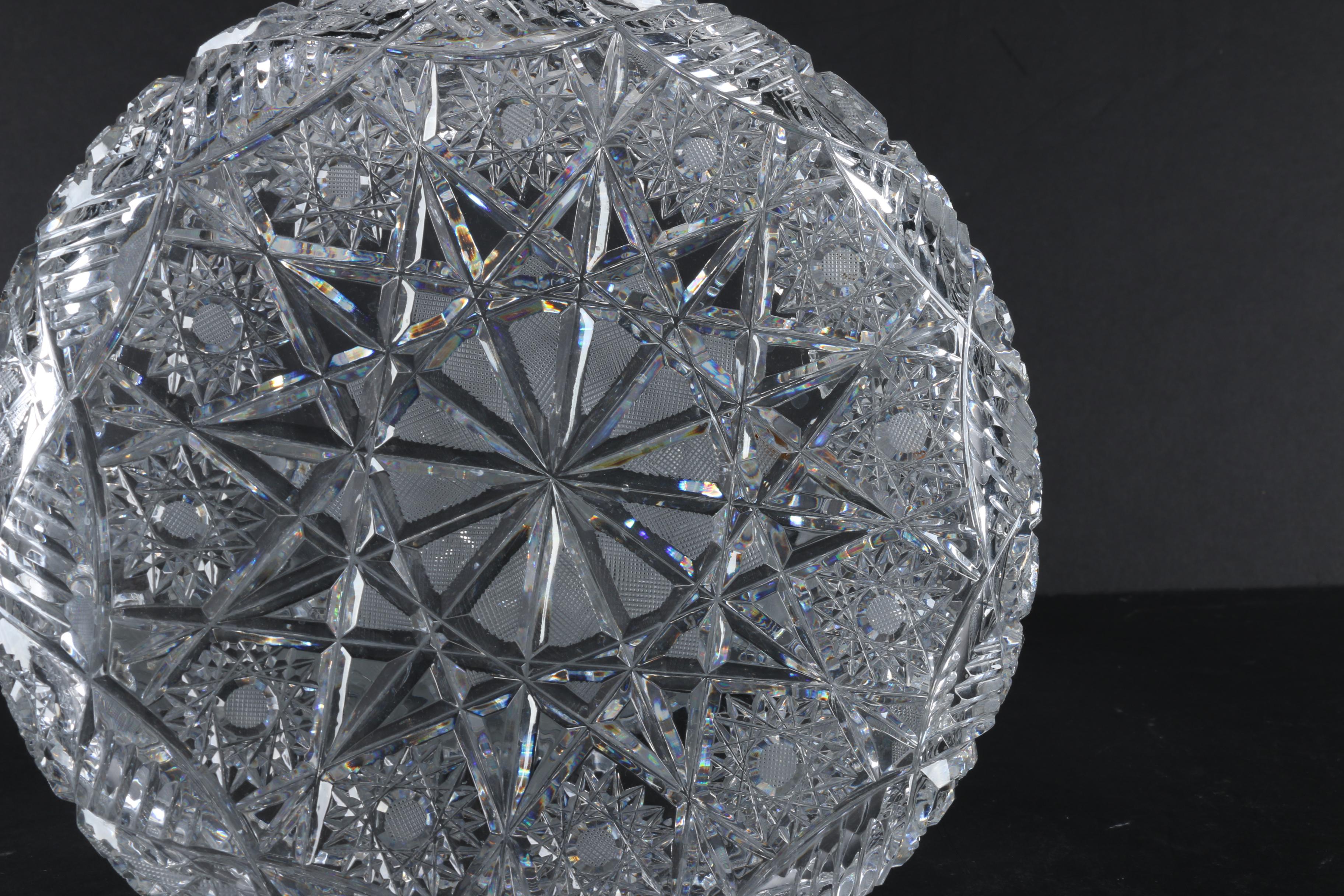 Crystal Cut Plate and Bowl