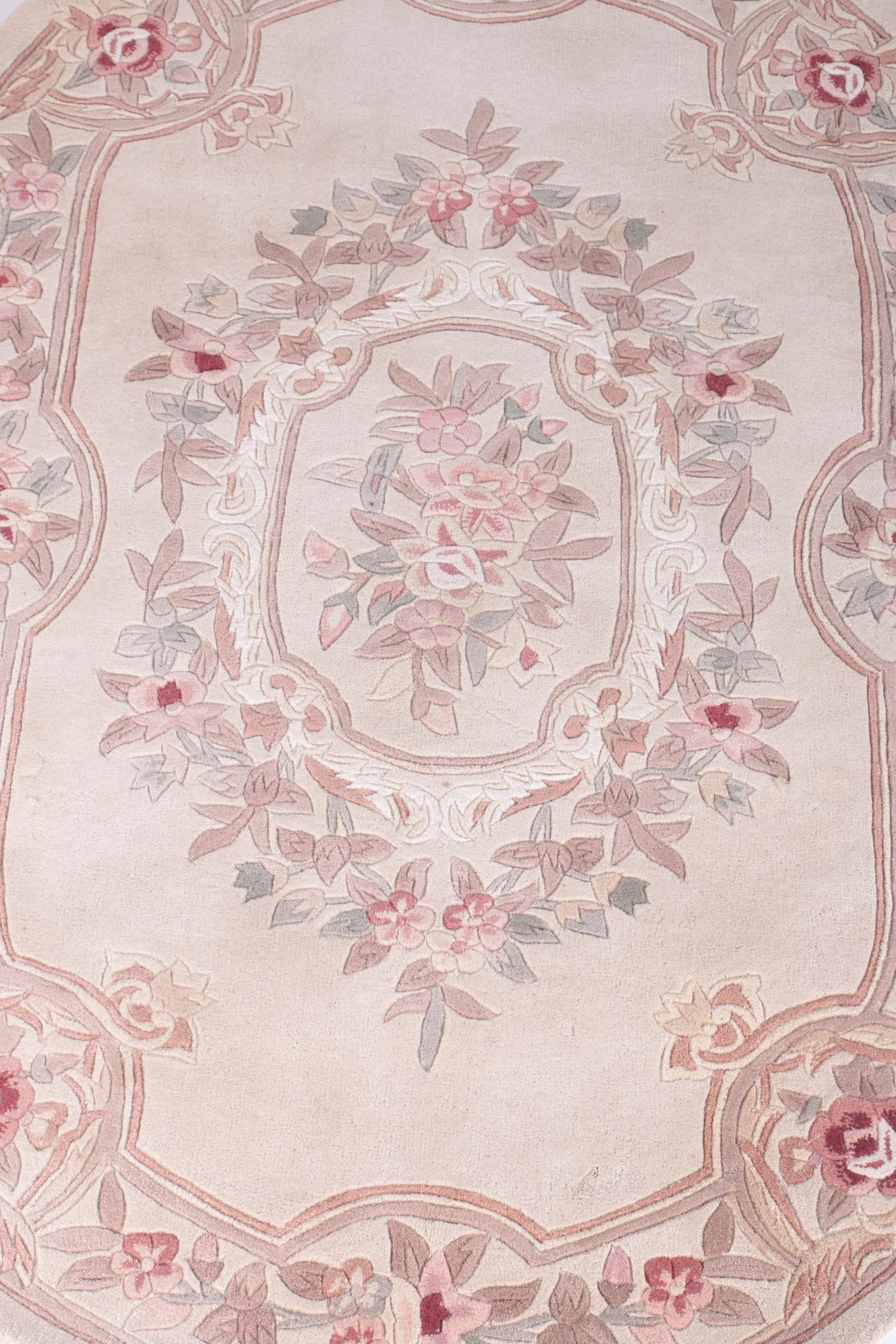 Hand-Tufted and Carved Nourison "Garden Collection" Oval Area Rug