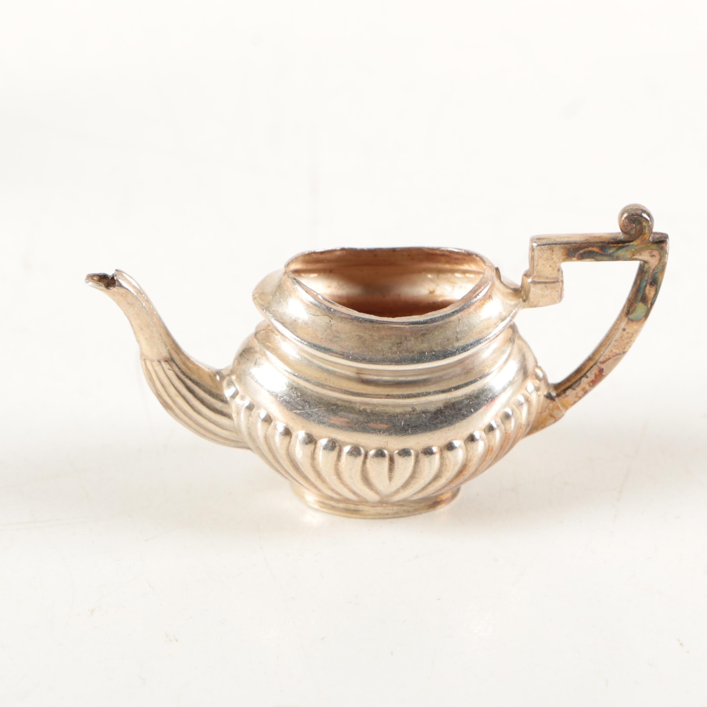 1976 A. Marston & Co. Miniature Birmingham Sterling Silver Coffee and Tea Set