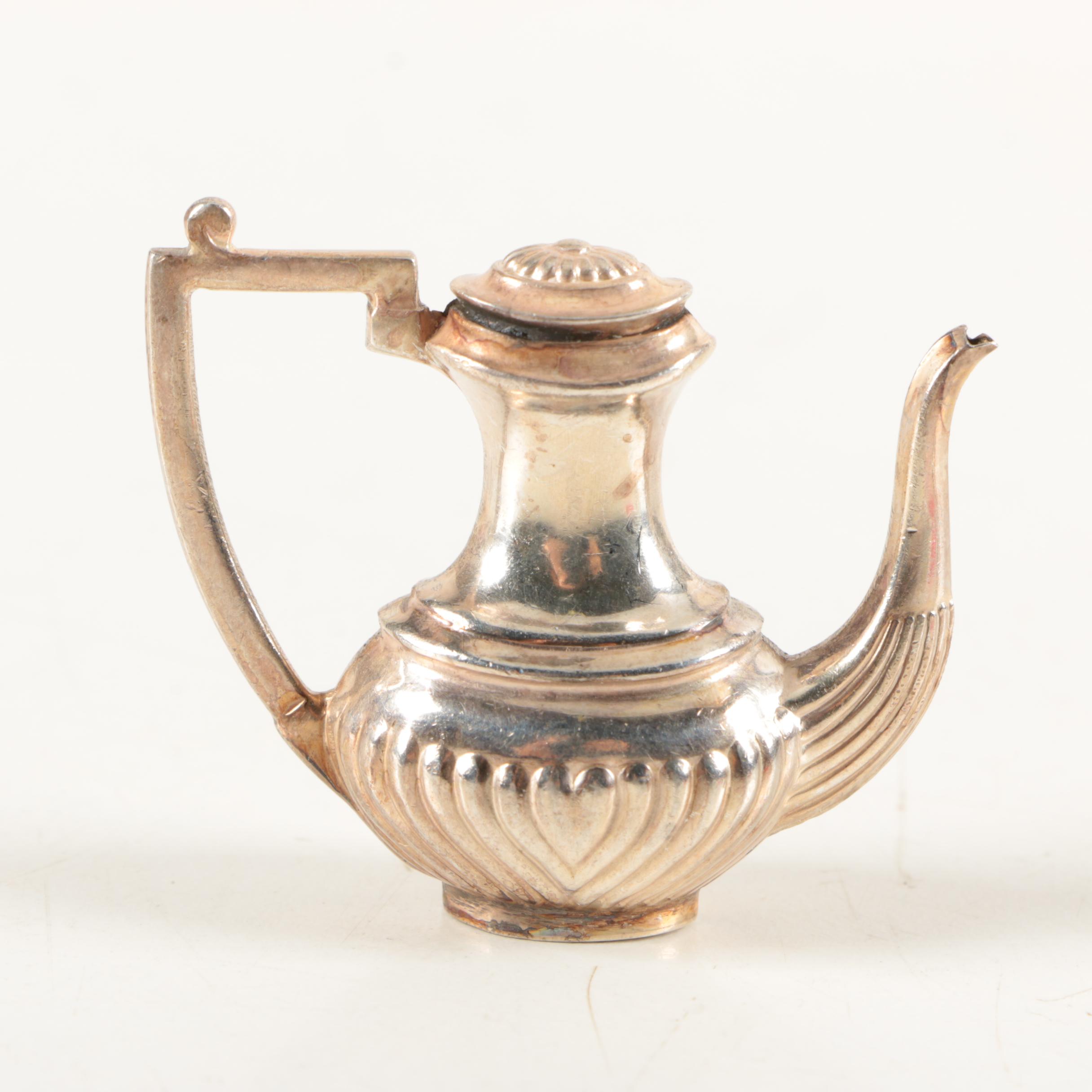 1976 A. Marston & Co. Miniature Birmingham Sterling Silver Coffee and Tea Set