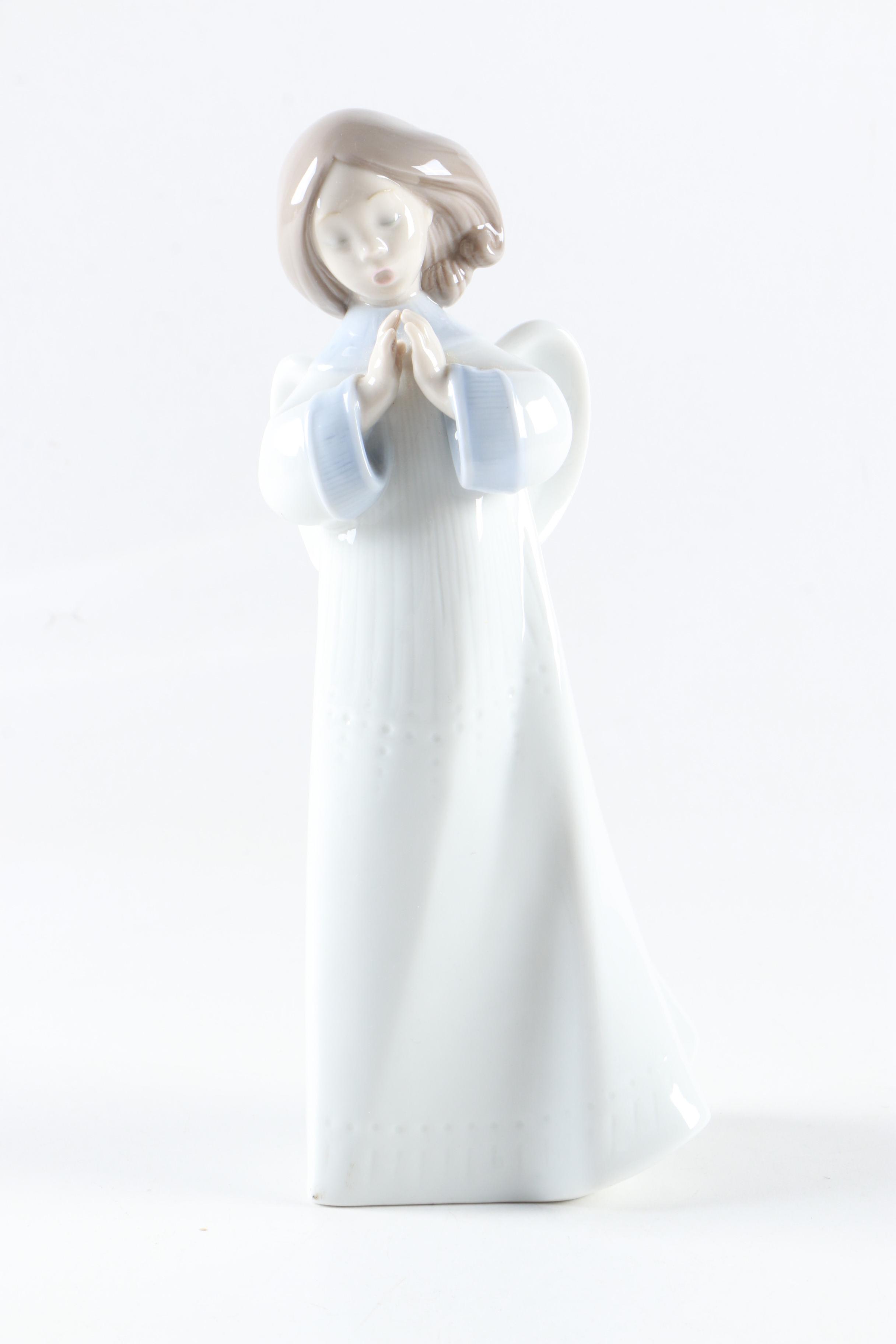 Lladro 'Angel Song' and Geese Figurines