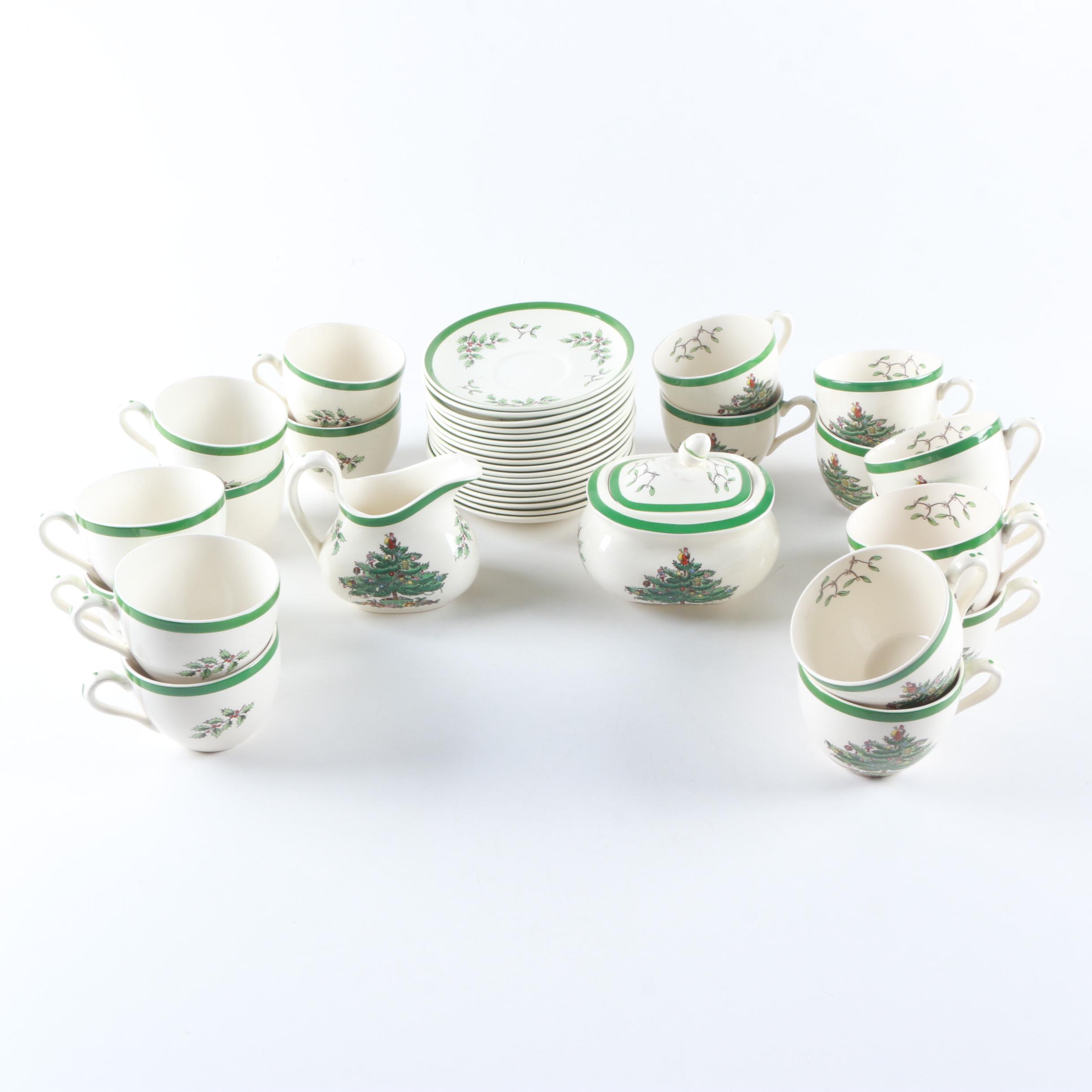 Spode "Christmas Tree" Tea Service Set