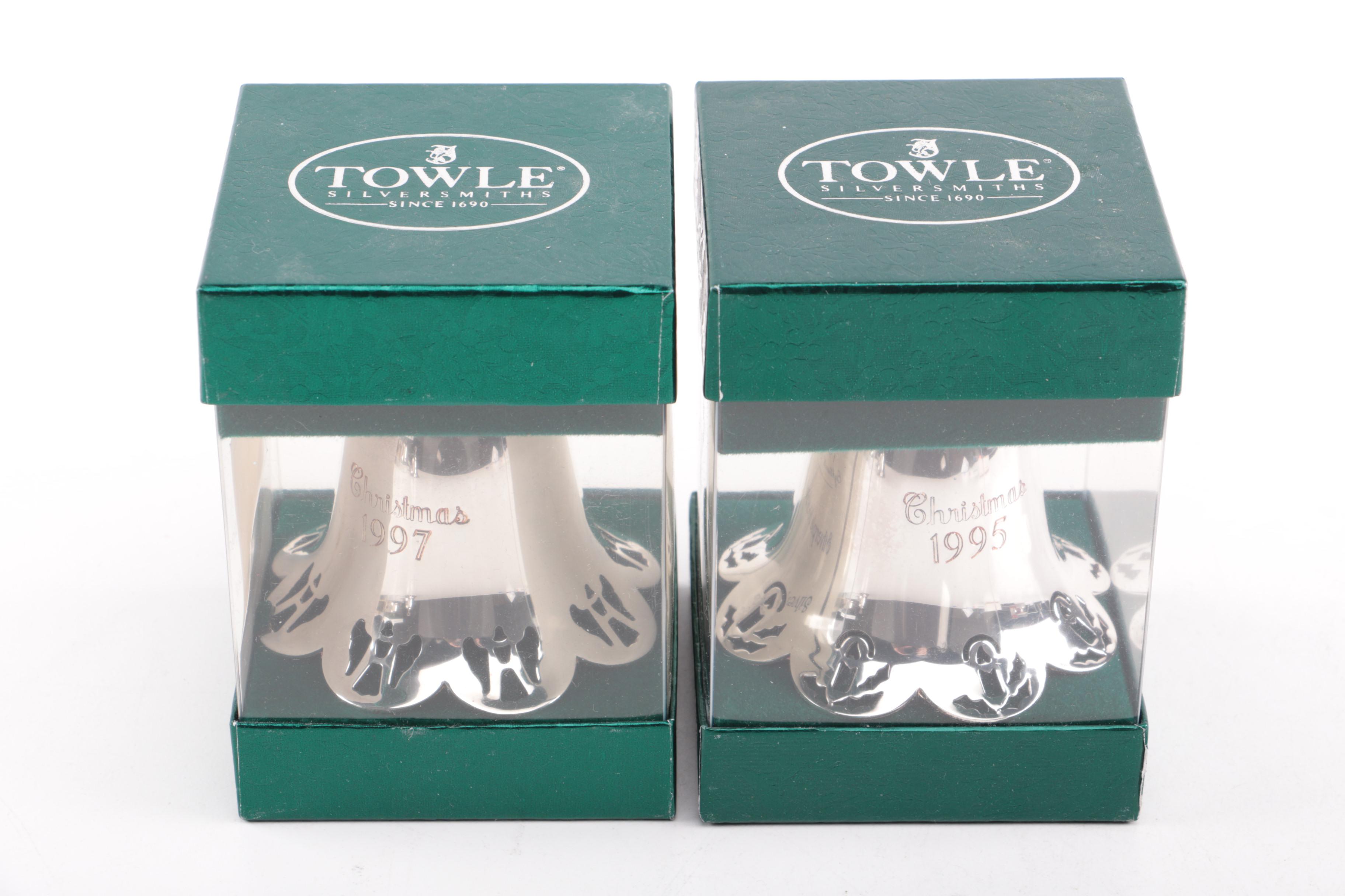 Towle Annual Silver Plate "Christmas Bell" Ornaments