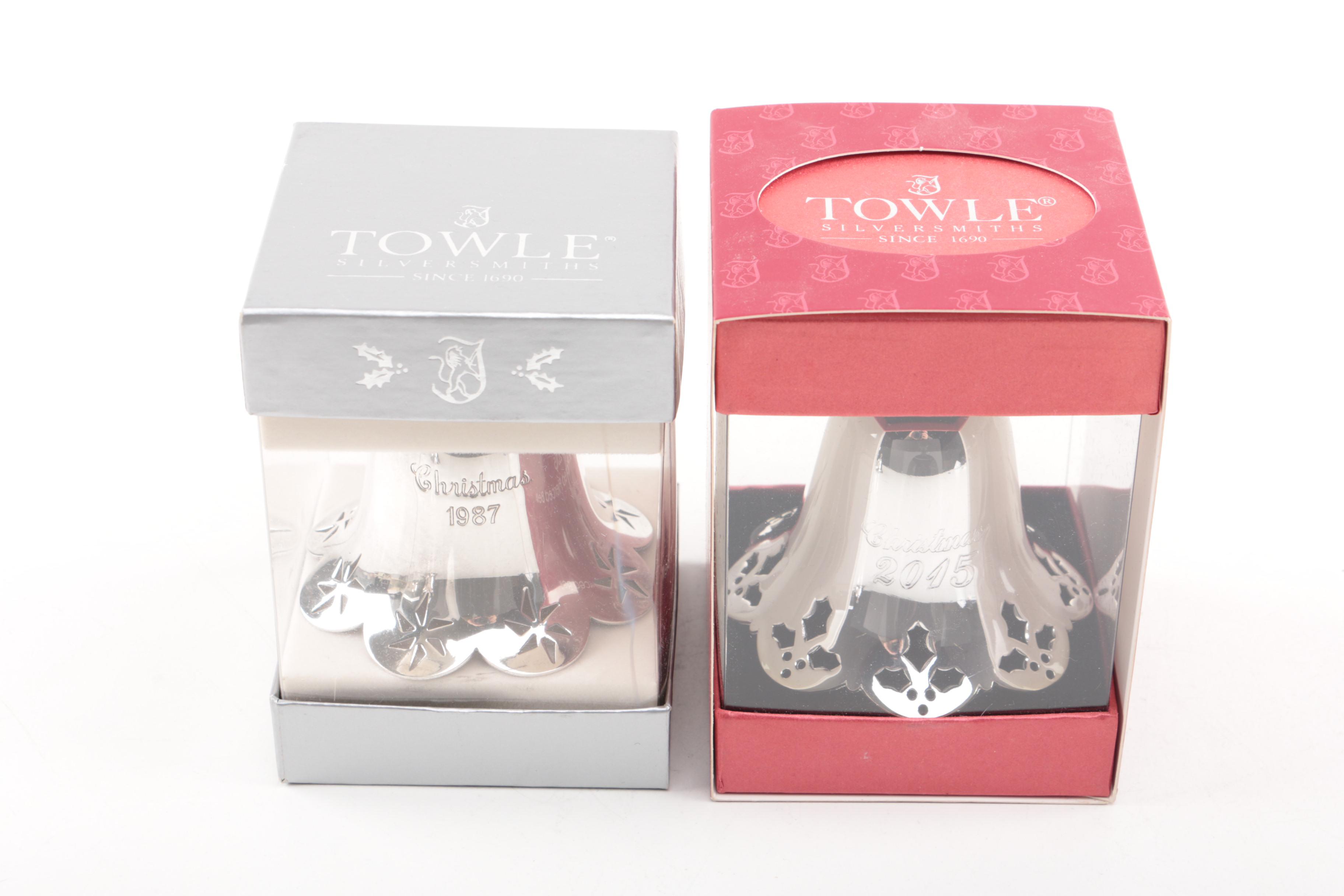 Towle Annual Silver Plate "Christmas Bell" Ornaments