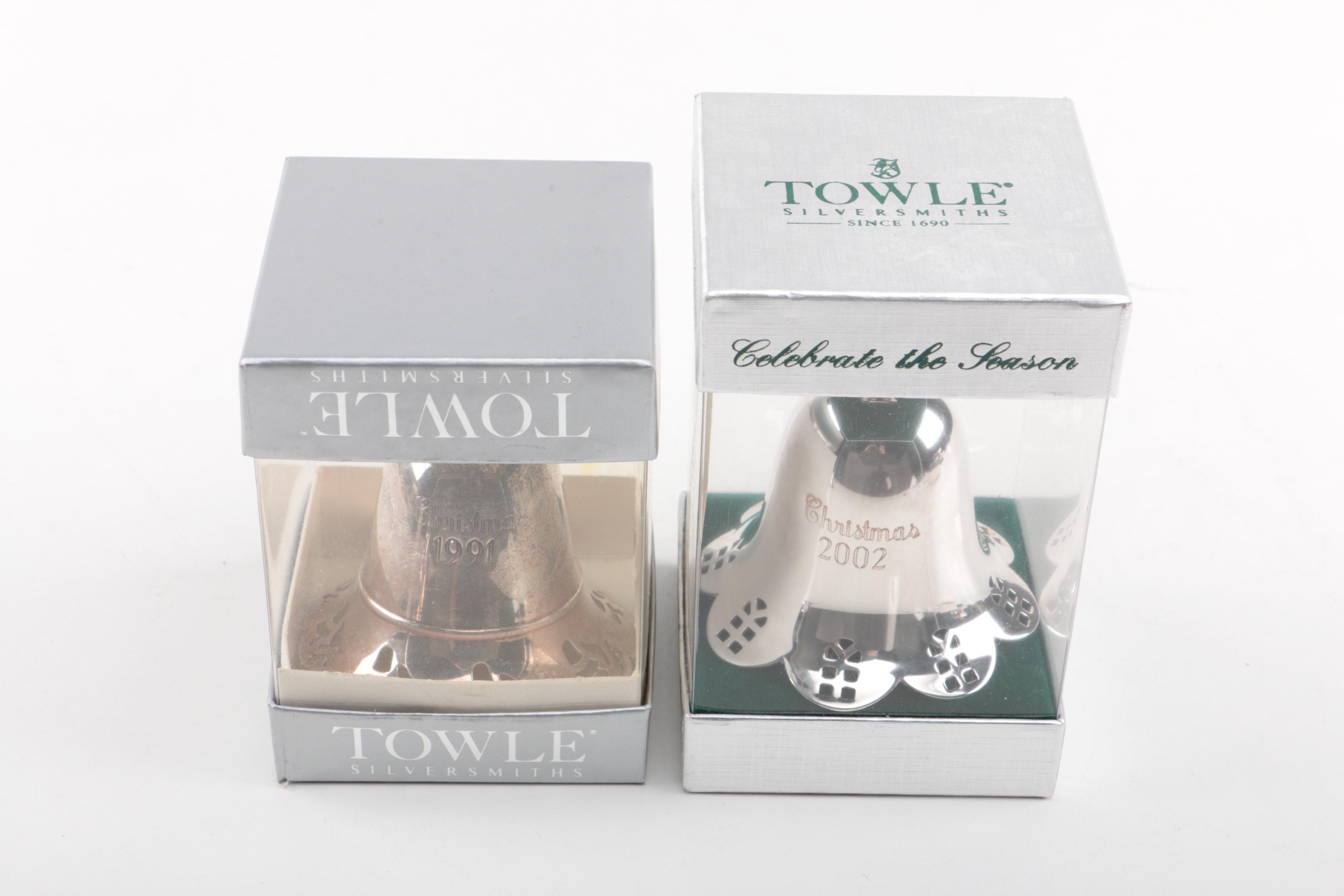 Towle Annual Silver Plate "Christmas Bell" Ornaments