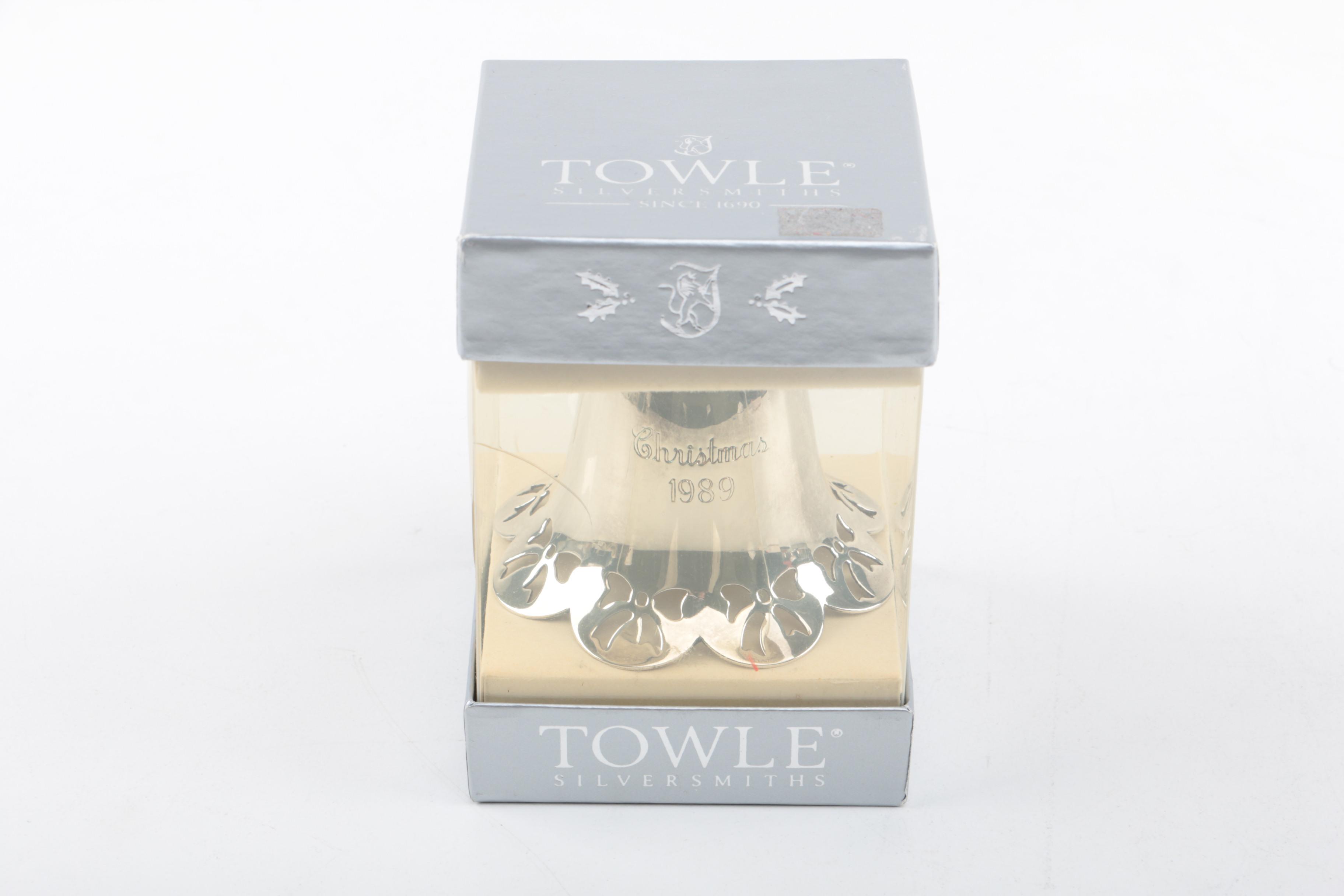 Towle Annual Silver Plate "Christmas Bell" Ornaments