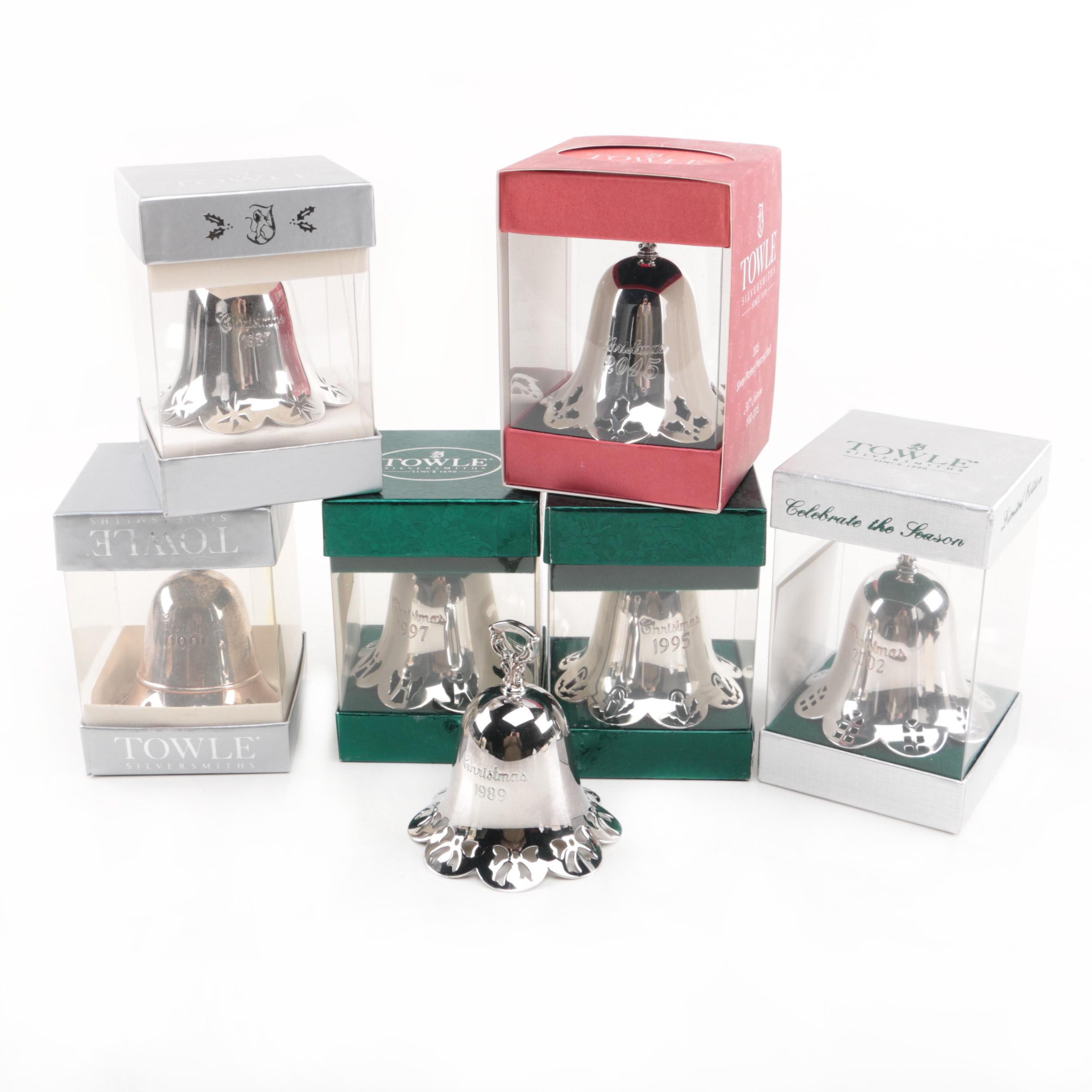 Towle Annual Silver Plate "Christmas Bell" Ornaments