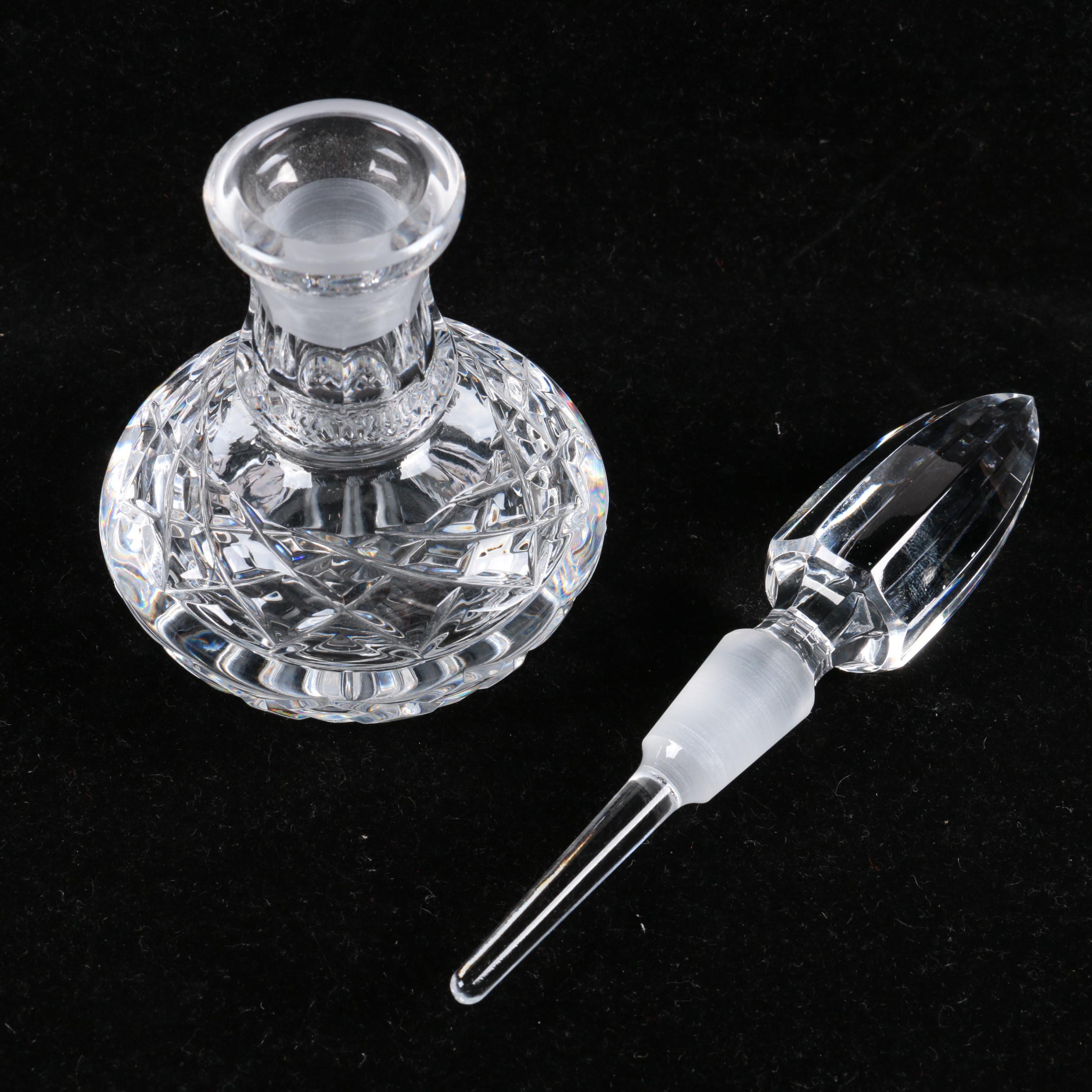 Waterford Crystal "Giftware" Perfume Bottle and Crystal Rectangular Box with Lid