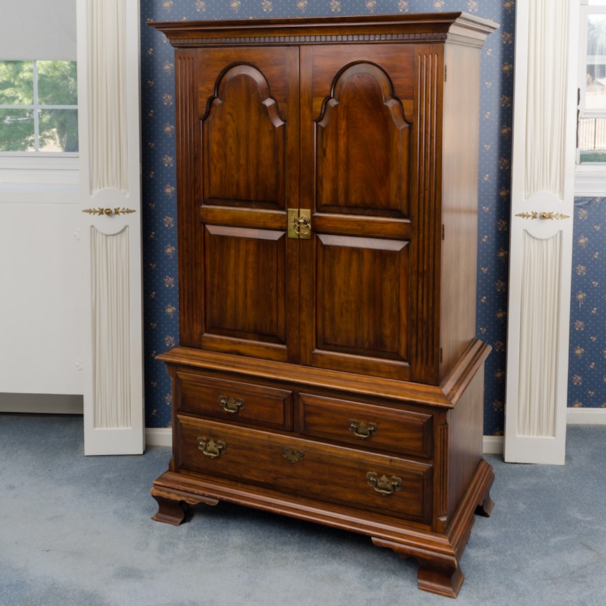 Vintage Chippendale Style Cherry Armoire by Pennsylvania House