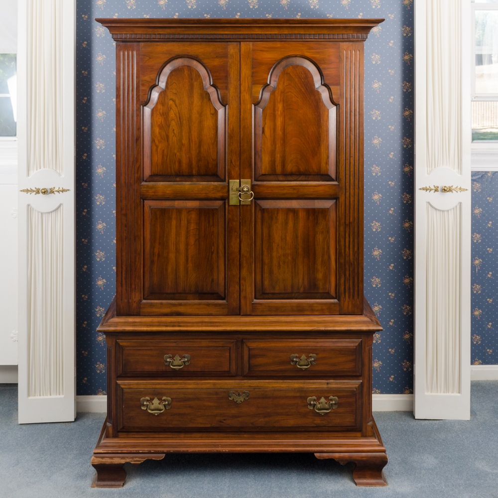 Vintage Chippendale Style Cherry Armoire by Pennsylvania House