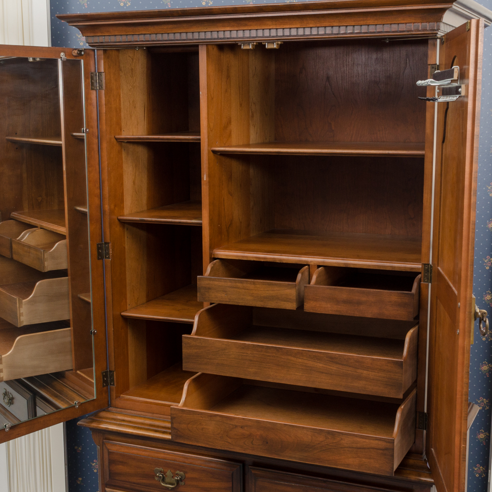 Vintage Chippendale Style Cherry Armoire by Pennsylvania House
