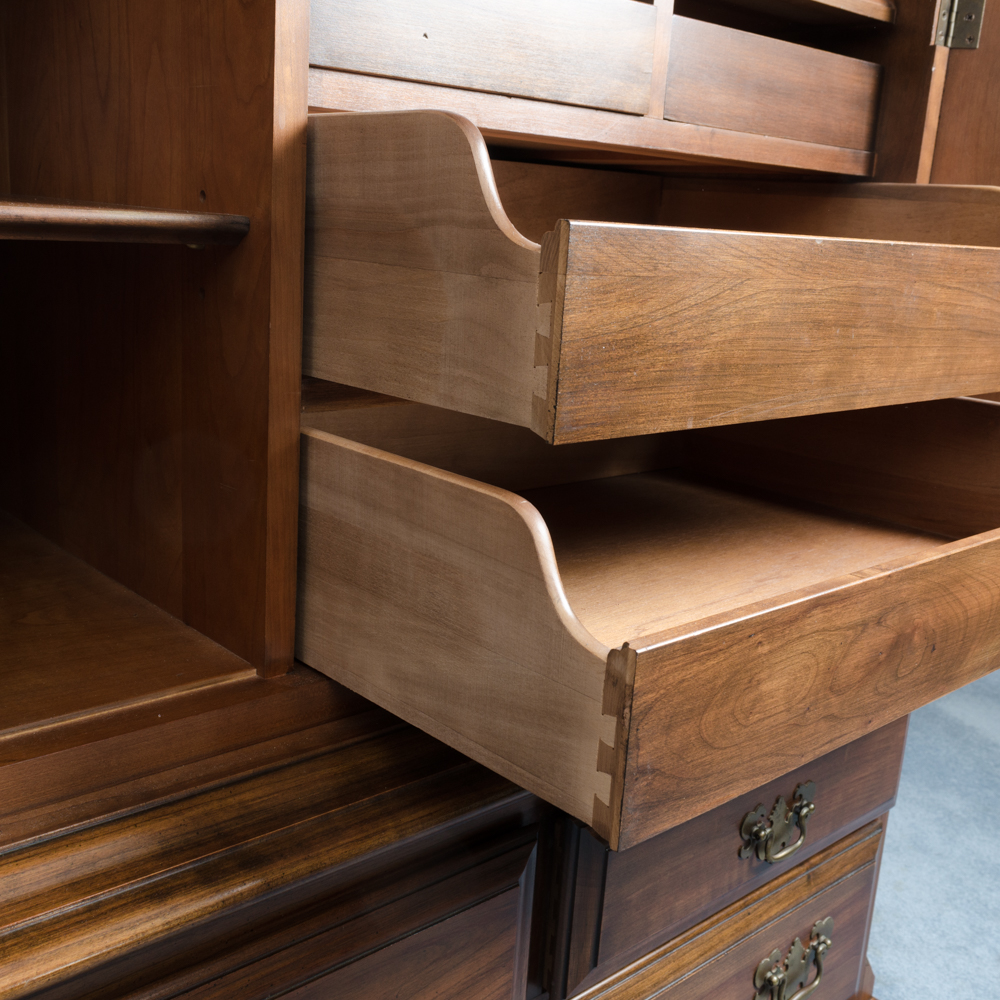 Vintage Chippendale Style Cherry Armoire by Pennsylvania House