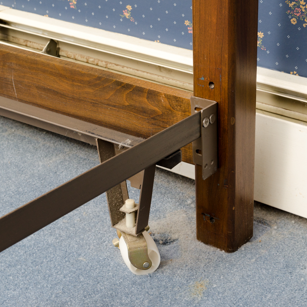 Colonial Style King-Size Maple Headboard and Metal Frame