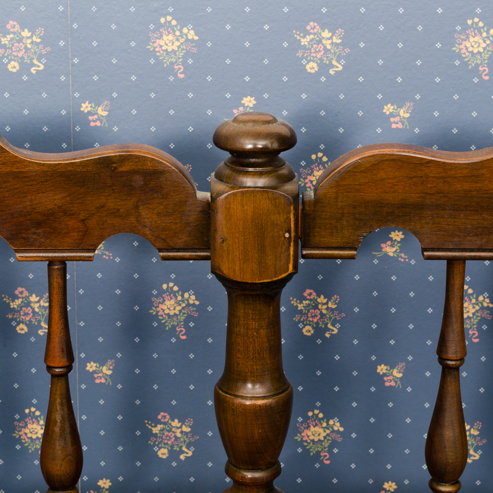 Colonial Style King-Size Maple Headboard and Metal Frame