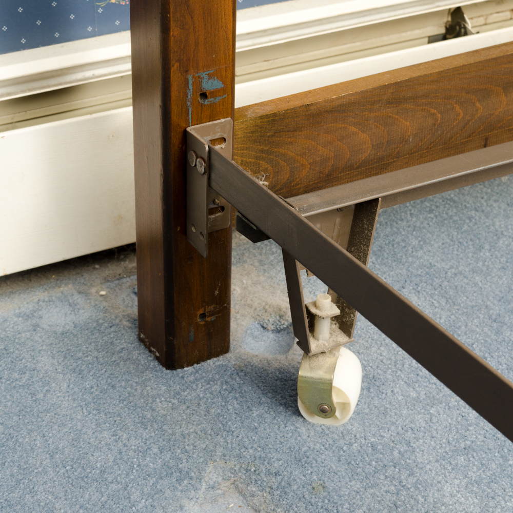 Colonial Style King-Size Maple Headboard and Metal Frame