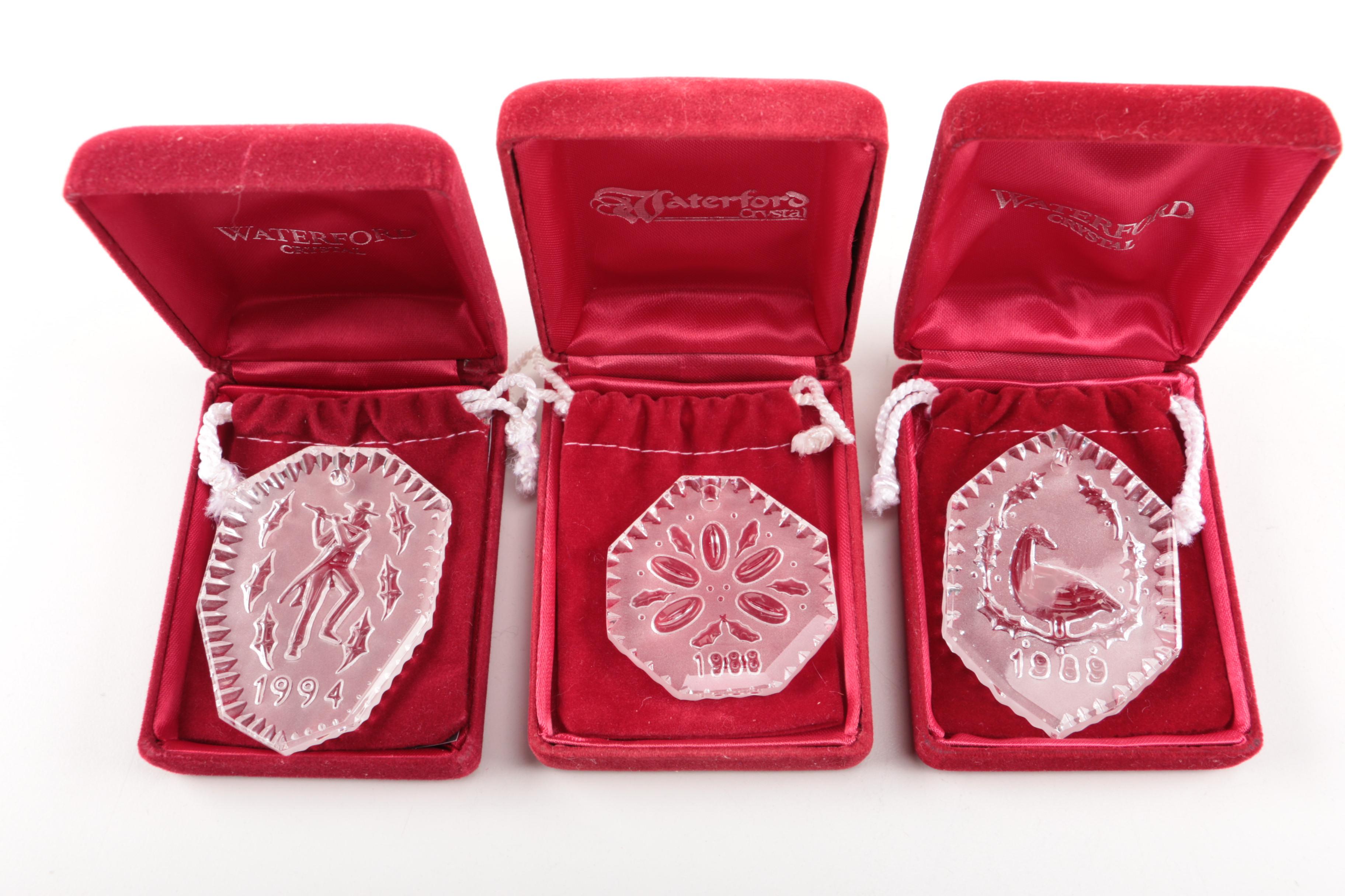 Waterford "Twelve Days of Christmas" Annual Frosted Crystal Ornaments