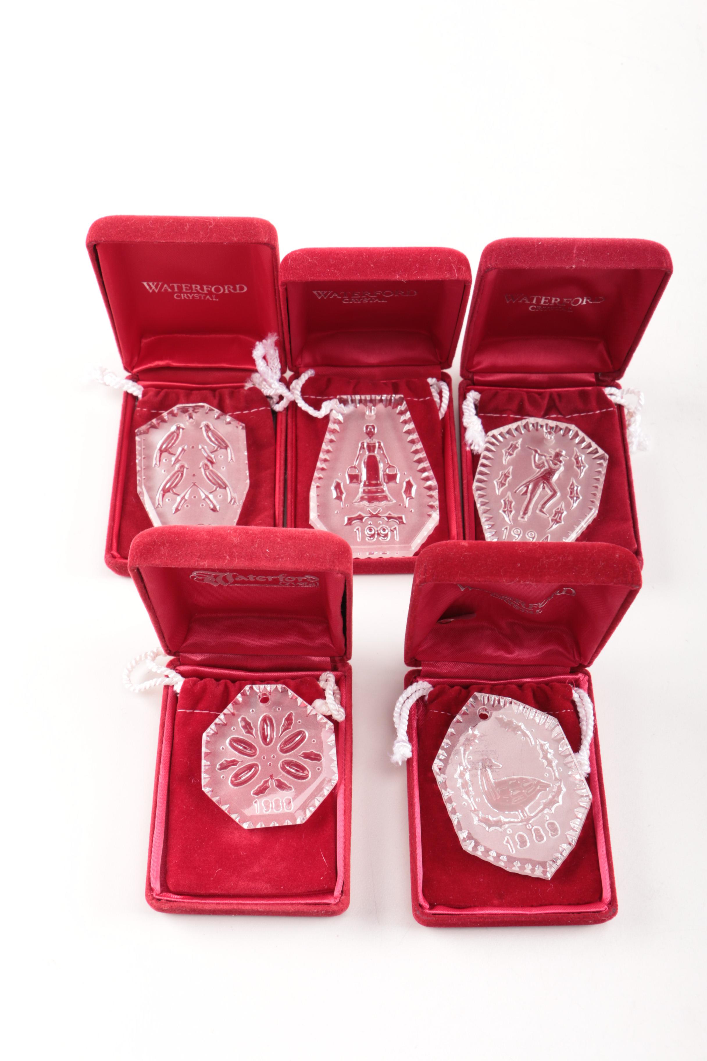Waterford "Twelve Days of Christmas" Annual Frosted Crystal Ornaments
