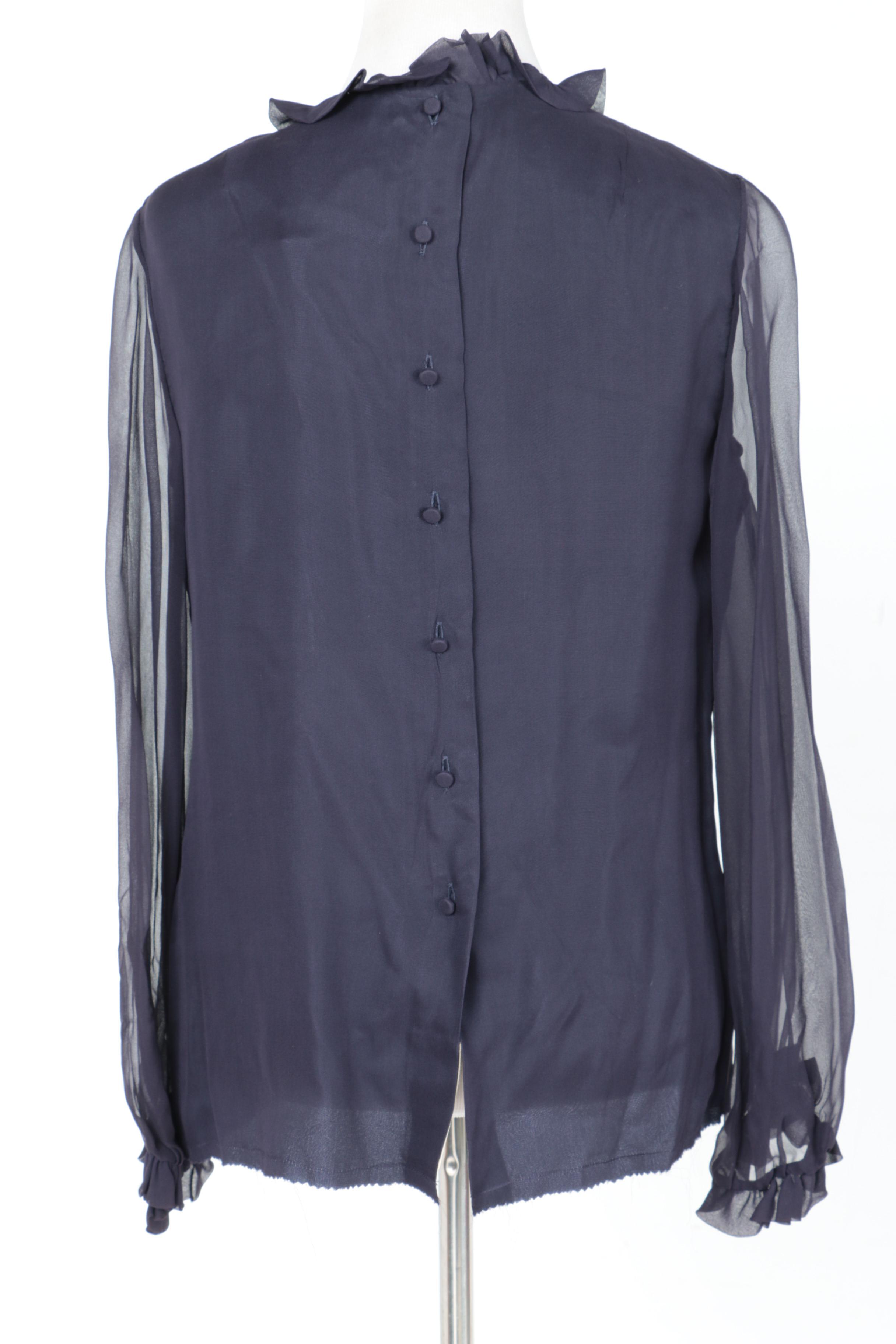 Women's Vintage Cardinali Navy Blue Blouse