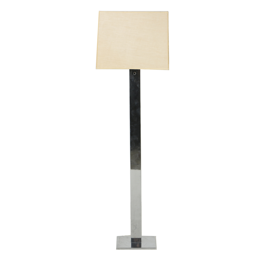 Modernist Chromed Steel Pillar Floor Lamp by George Kovacs